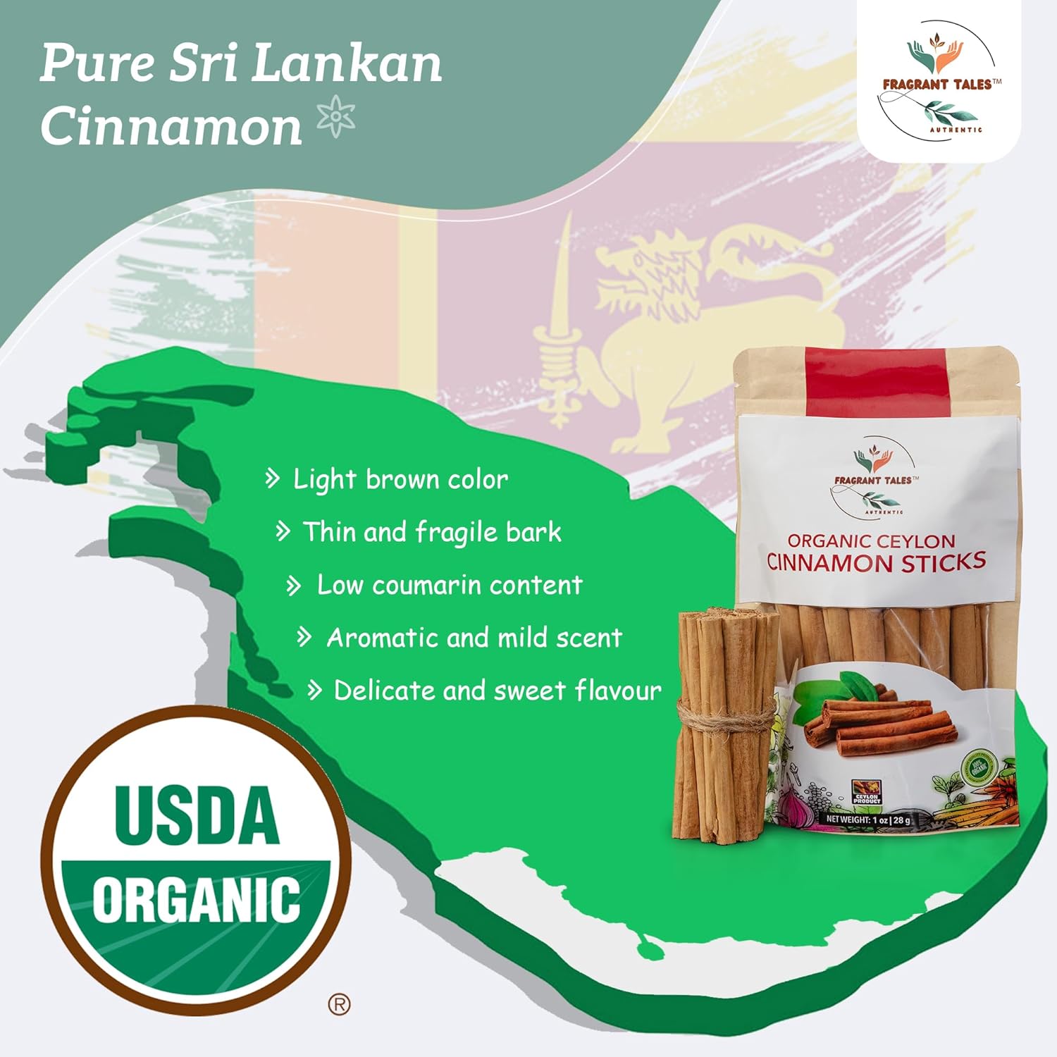 Premium Organic Ceylon Cinnamon Sticks - 2 oz (56g), True Ceylon, USDA Certified, Non-GMO, Gluten-Free, Pure Sri Lankan Cinnamon for Cooking & Baking - Image 5
