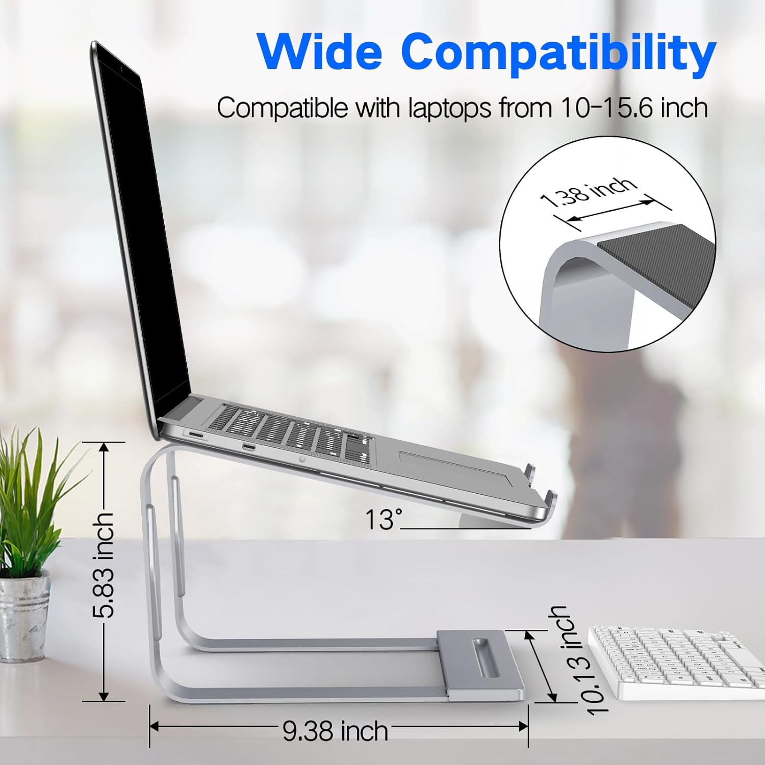 Laptop Stand for Desk, Metal Laptop Riser Holder, Removable Notebook Stand Ventilated Cooling Computer Stand Compatible with 10-15.6” Laptops - Image 4