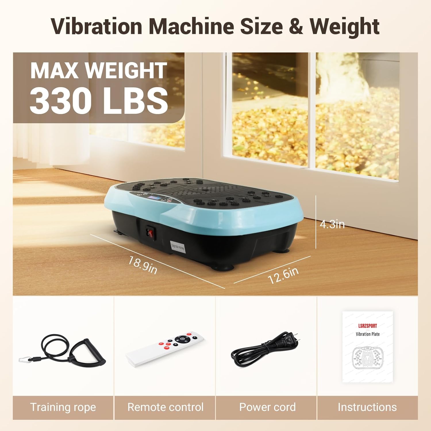 Vibration Plate, Exercise Machine Vibration Plate for Lymphatic Drainage Weight Loss, Waver Vibration Plate 330lbs Capacity 6 Preset Modes 120 Level with Loop Belt - Image 8