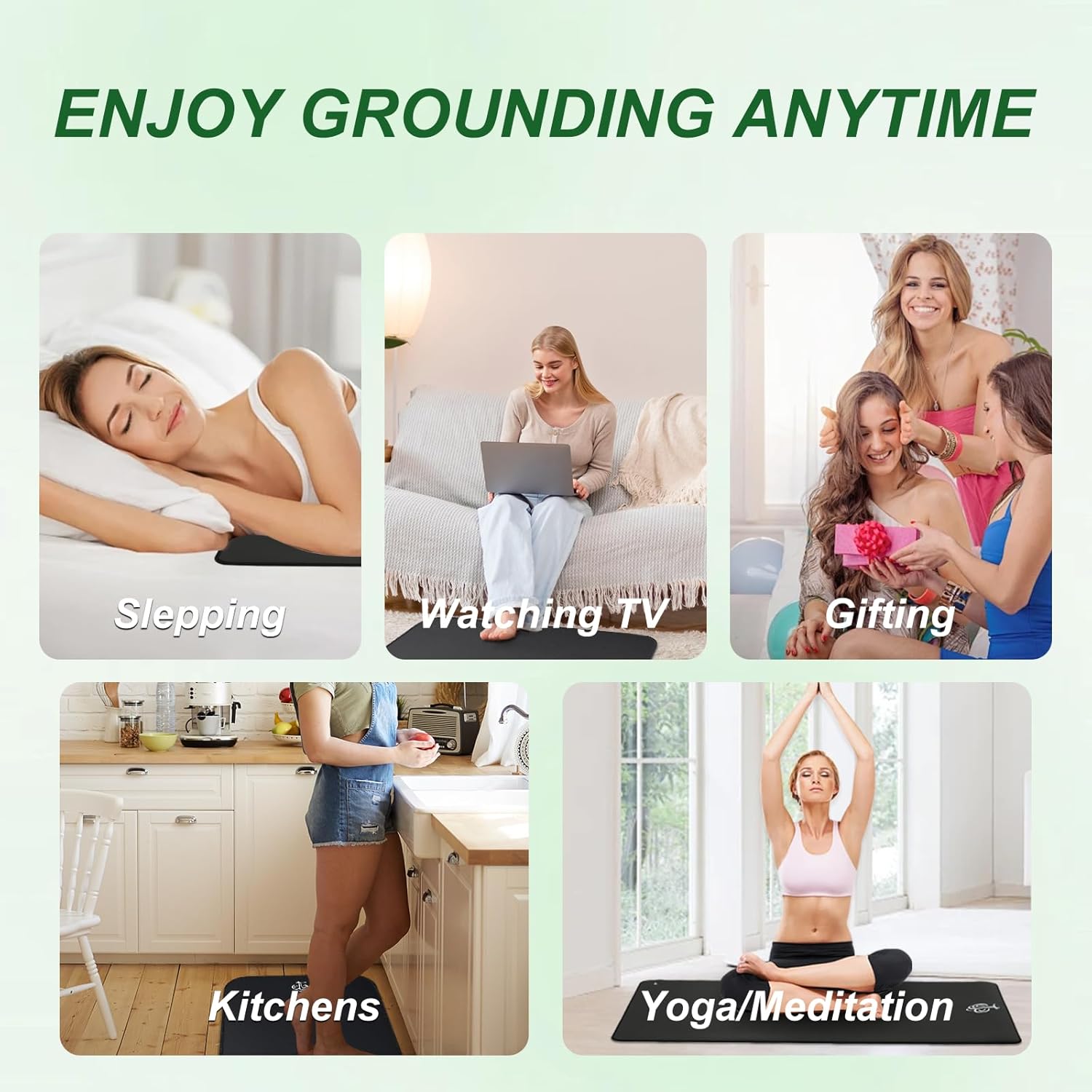 Grounding Mat for Desk to Improve Sleep, Pain Relief, Inflammation, Balanced Energy, 16 x 24 inch 3MM Thickened Earthing Mat Grounding Pad for Feet, Working, Yoga, Enjoy The Grounding Effect at Home - Image 6