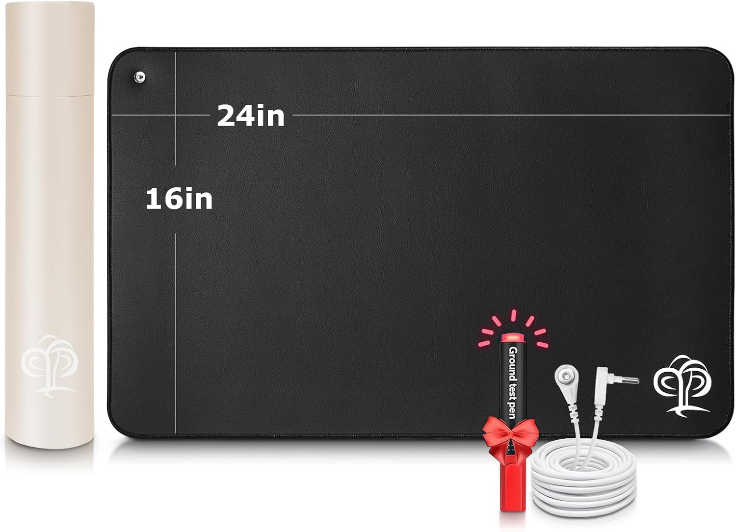 Grounding Mat for Desk to Improve Sleep, Pain Relief, Inflammation, Balanced Energy, 16 x 24 inch 3MM Thickened Earthing Mat Grounding Pad for Feet, Working, Yoga, Enjoy The Grounding Effect at Home - Image 2