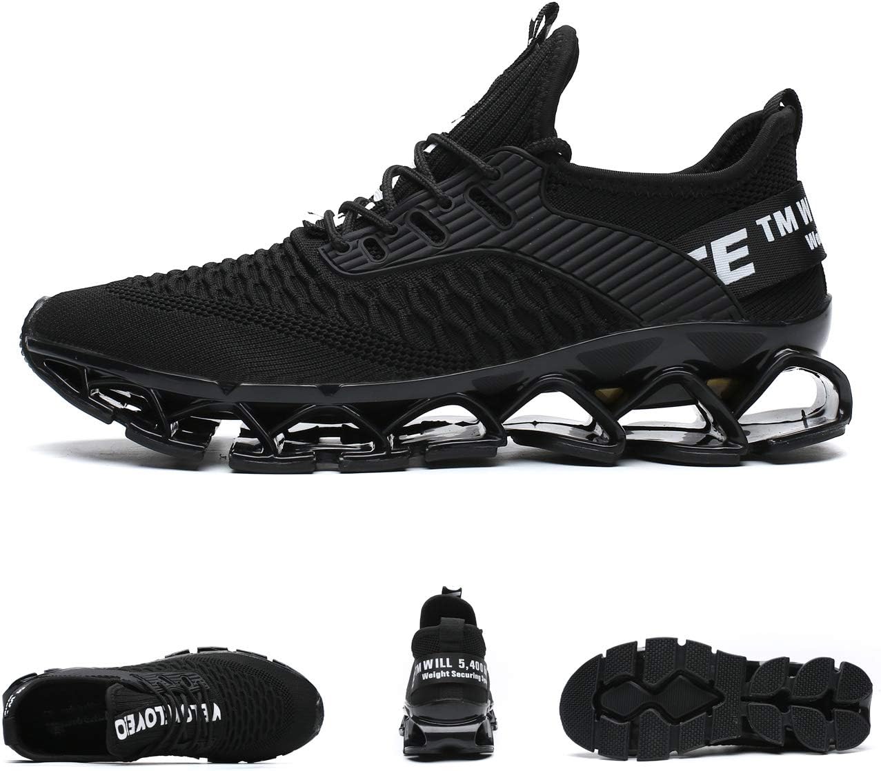 Chopben Men's Running Shoes Blade Non Slip Fashion Sneakers Breathable Mesh Soft Sole Casual Athletic Walking Shoes - Image 3