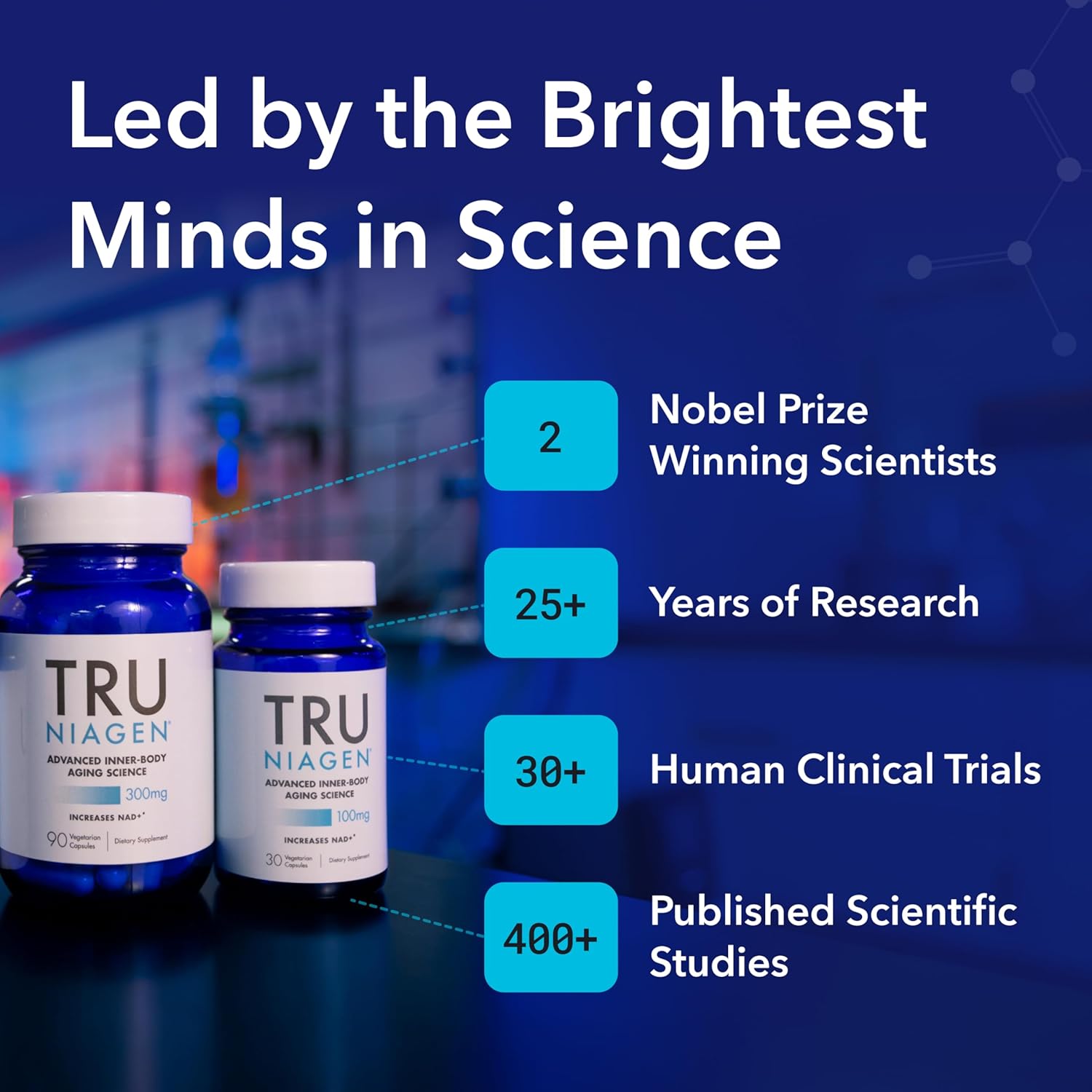 TRU NIAGEN Patented NAD+ Supplement for Anti Aging and Cell Regeneration, 300 mg Niagen, 30 Servings | Supports Cellular Energy, Brain, Muscle | Nicotinamide Riboside (NR) Take 1 Daily | 1 Bottle - Image 7