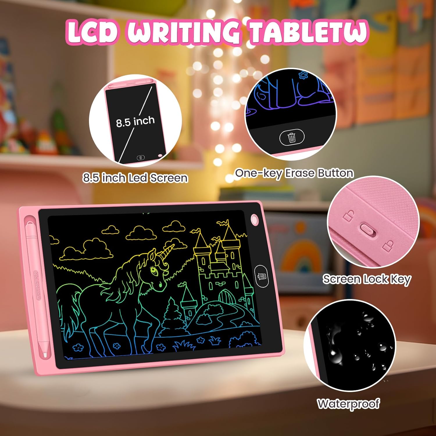 20 Pack LCD Writing Tablet for Kids - Erasable and Reusable Toddler Doodle Board in 8.5 inch, Ideal Drawing Pad for Learning Toy for Ages 3-8, Gift for Girls Boys (20 Pack) - Image 6