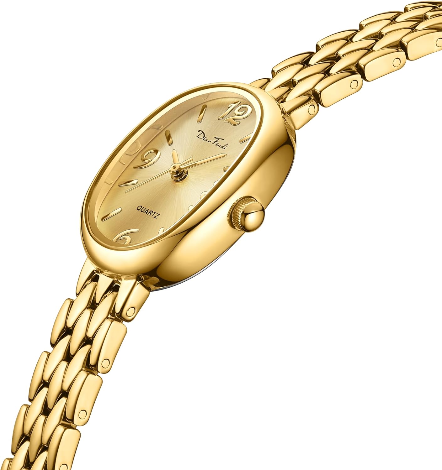 Diaofendi Petite Vintage Oval Gold Women’s Watch, Waterproof Elegant Watch with Japanese Quartz Movement, Adjustable Strap with Tool - Image 4