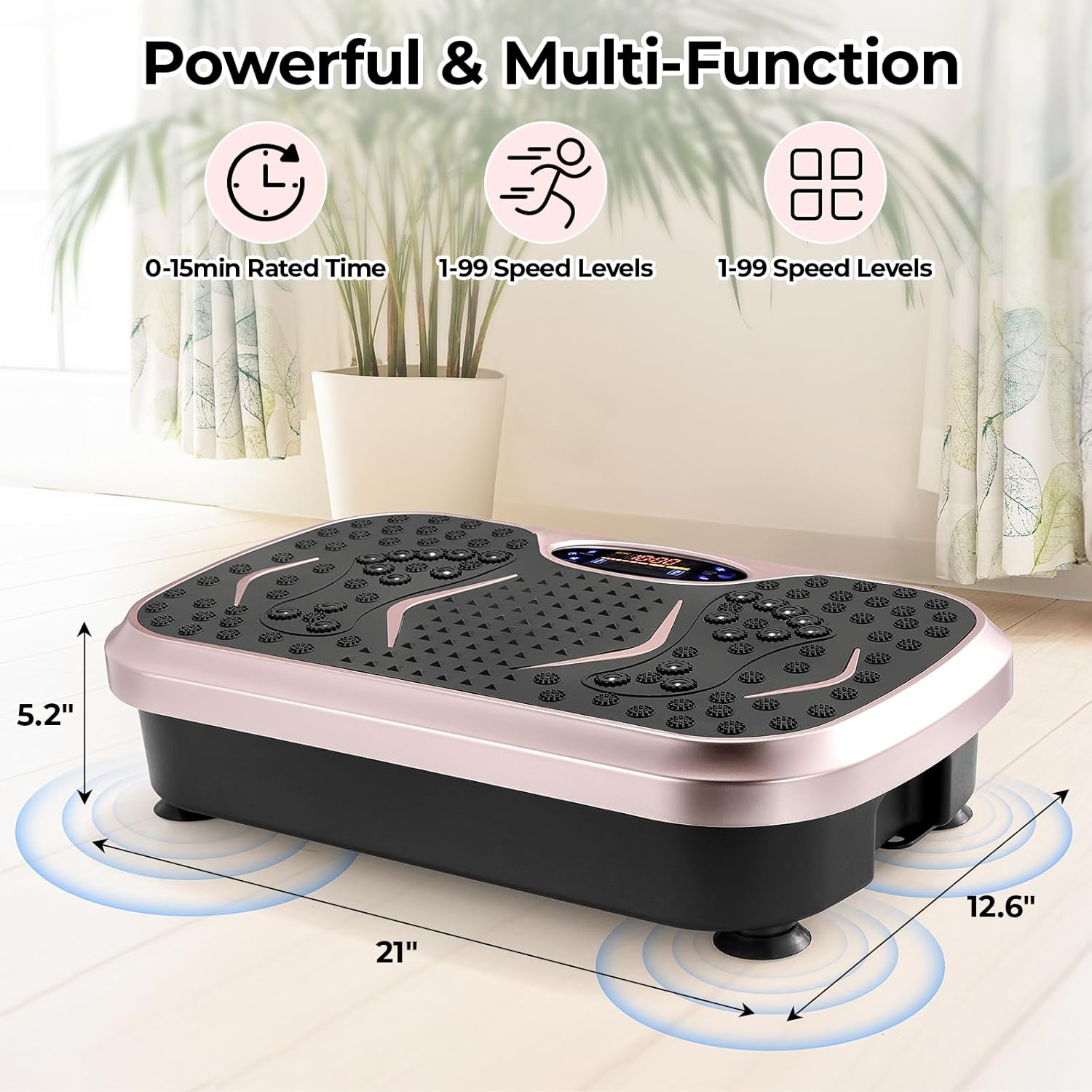 Arlopu 3D Vibration Plate Exercise Machine, Weight Loss Workout Equipment for Whole Body, Lymphatic Drainage Machine, Fitness Platform W/Loop Bands, Shake Board for Sports, Home Gym Exercise Equipment - Image 3