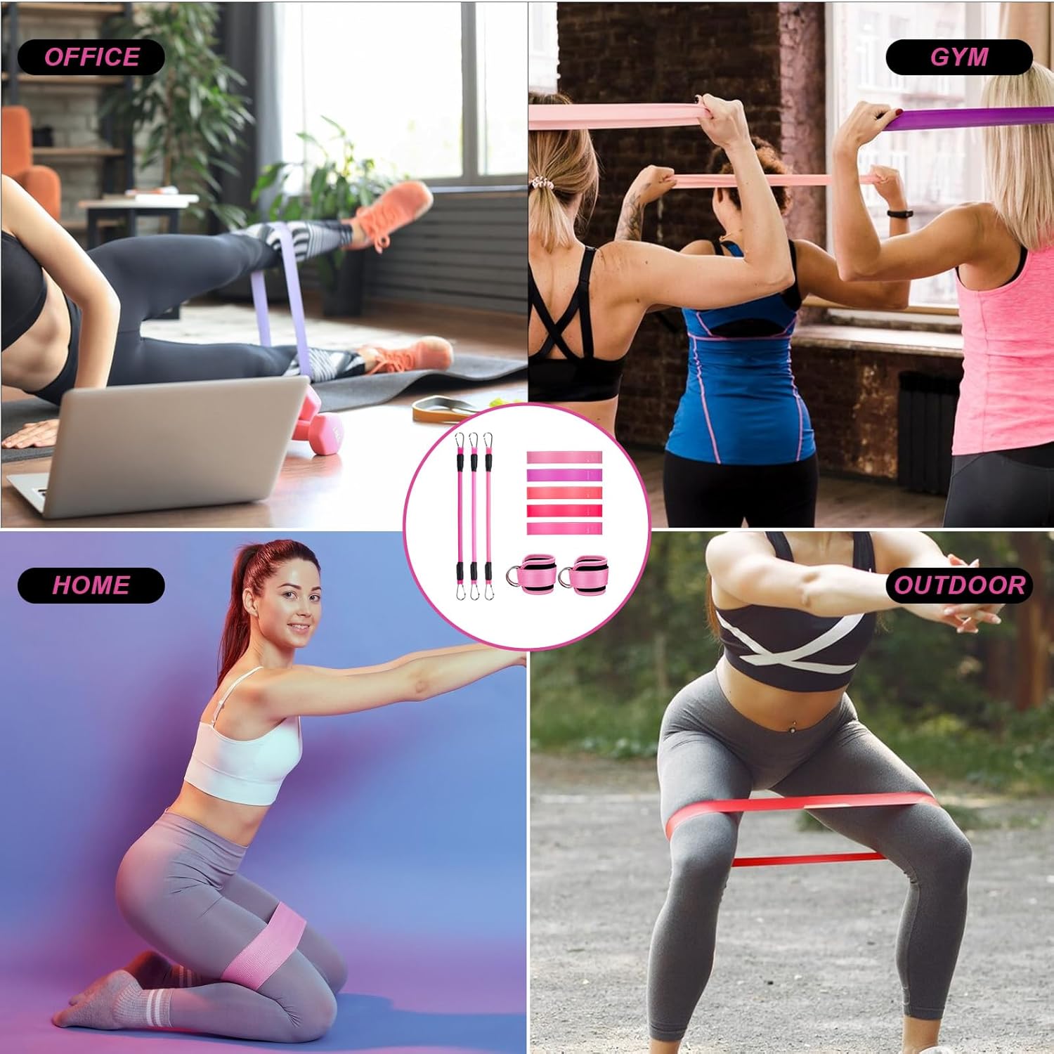simarro Ankle Resistance Bands with Cuffs, Ankle Resistance Band, Glutes Workout Ankle Weights for Women Working Out Equipment at Home, Home Gym Exercise Fitness Equipment - Image 7