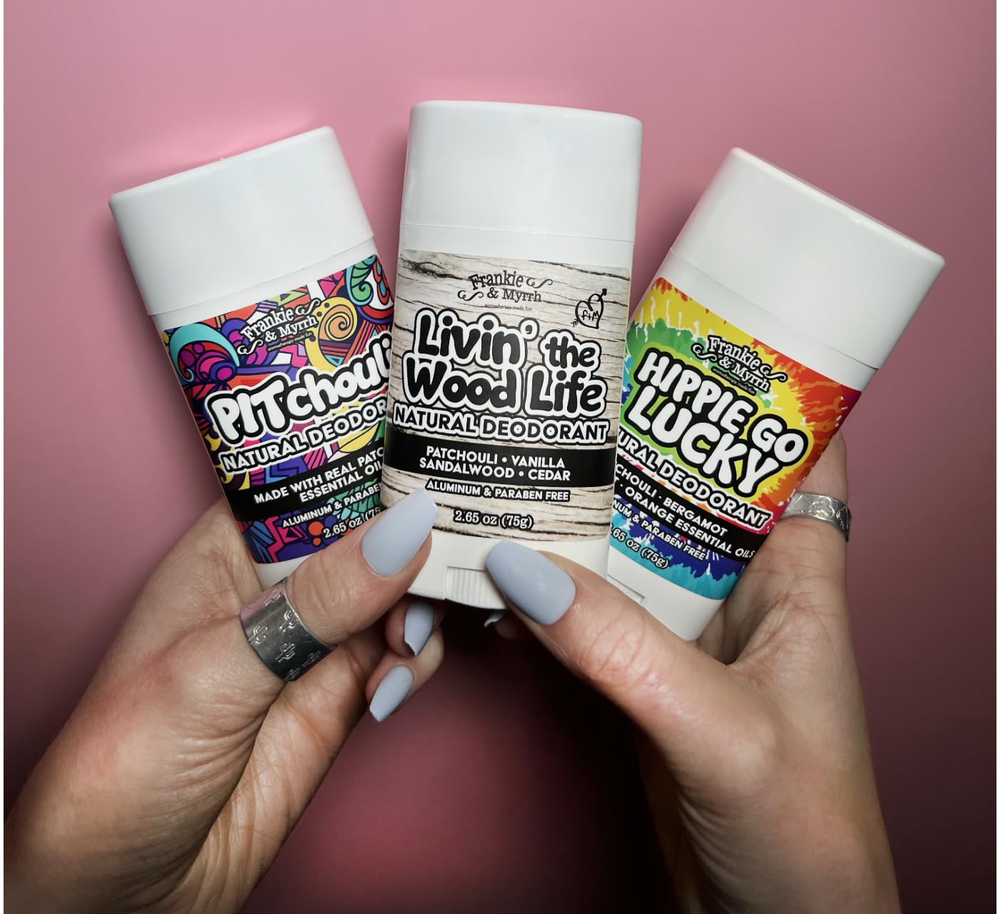 Frankie & Myrrh Natural Deodorant Patchouli Trio | Pitchouli, Livin' the Wood Life, Hippie Go Lucky - Image 5
