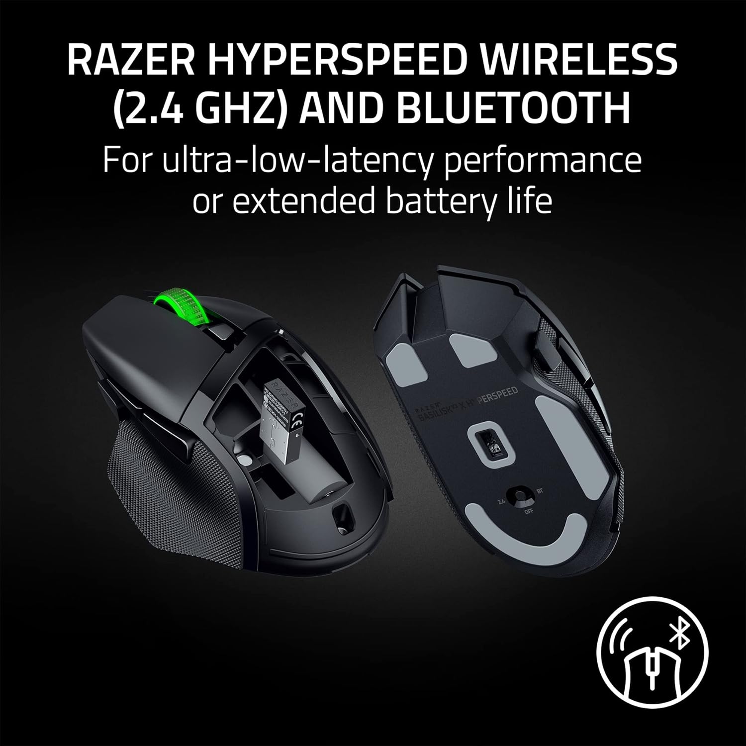 Razer Basilisk V3 X HyperSpeed Wireless Gaming Mouse: Up to 285 Hr Battery - 18K Optical Sensor - Mechanical Switches - Chroma RGB - 9 Programmable Controls - Black - Image 4