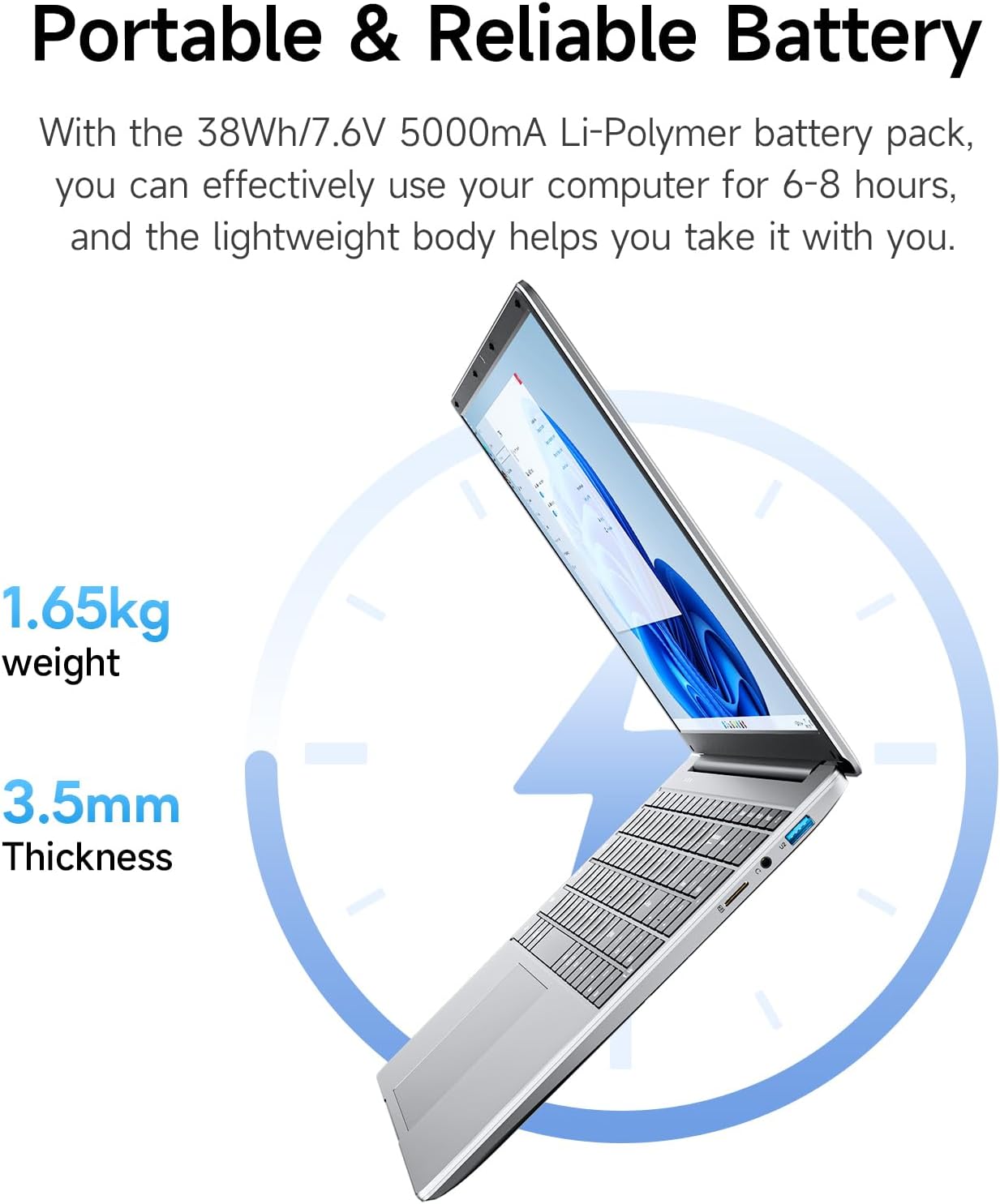 jumper Laptop, 12GB RAM 640GB Storage, 5305U Processor, Office 365-1 Year, 15.6 Inch Computer, FHD IPS Screen, 38Wh Battery, 2 Stereo Speakers, USB3.0 * 2, Type-C, WiFi-5. - Image 8