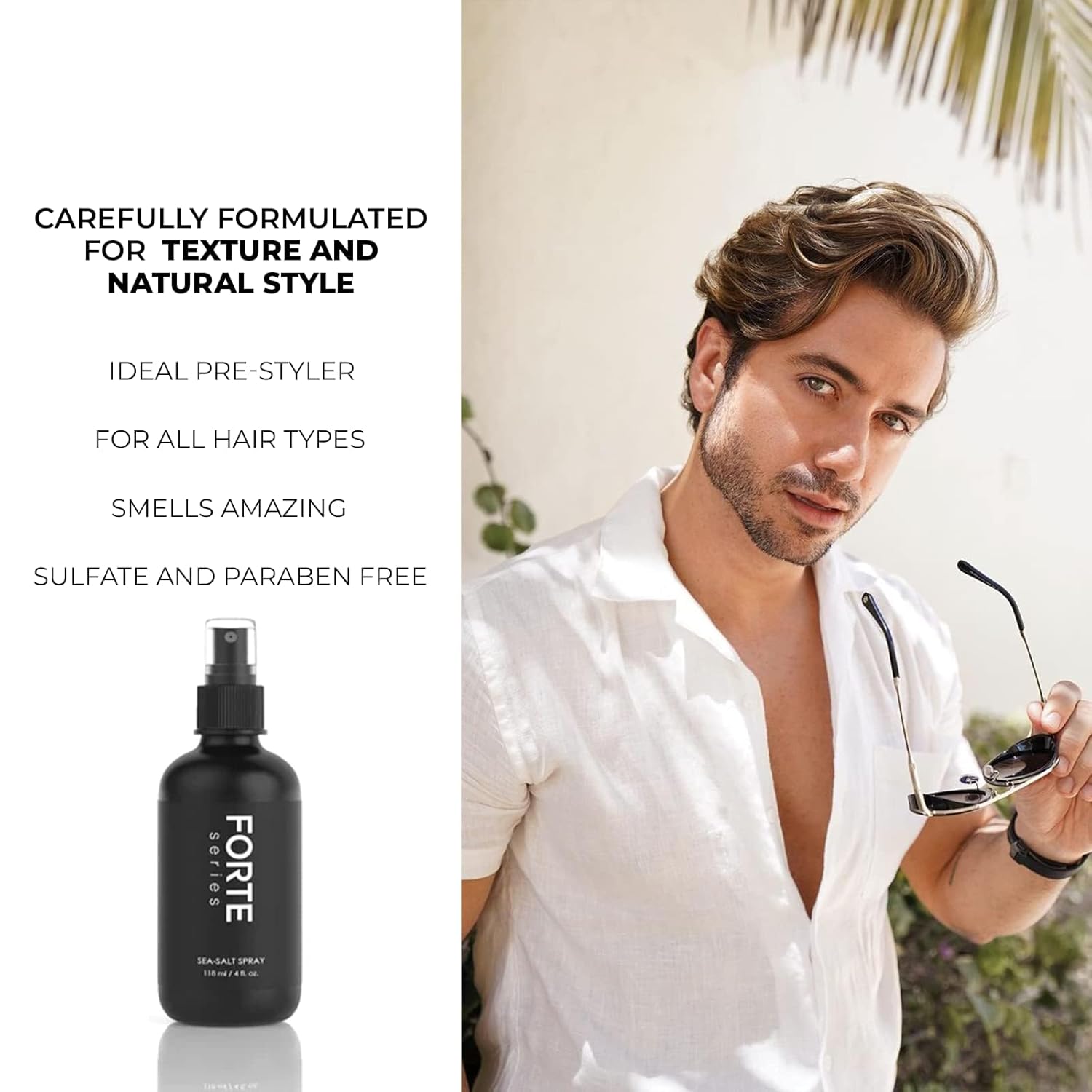 Sea-Salt Spray by Forte Series for Men | Volumizing & Texturizing Sea Salt Spray for Beachy Surfer Hair, Volume Hairspray for All Hair Types, (4 oz) - Image 6
