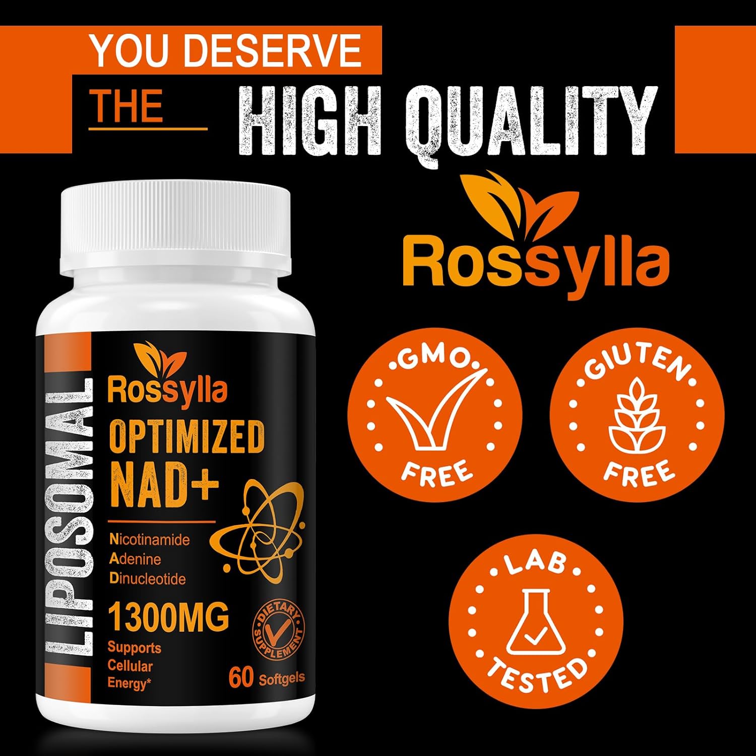 1300 MG Liposomal NAD+ Supplement | Highest Absorption | Purest NAD Supplemet to Boost NAD+ Effetively | Boosting NAD+ Supplement for Aging Defese, Cellular Energy, Longevity | 60 Count - Image 4