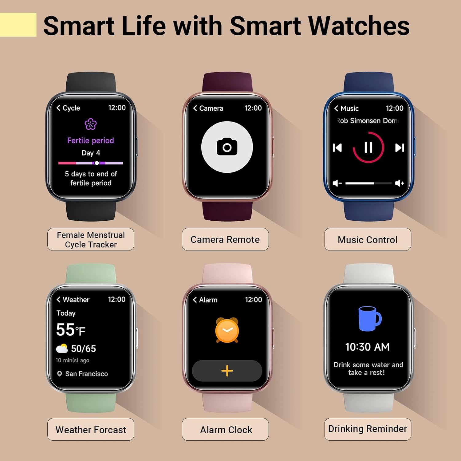Smartwatch for Women, Compatible with Android & iPhone, 1.8'' Fitness Tracker Watch with Alexa, Call & Notification Alerts, Heart Rate & Sleep Monitor, 120 Sports Modes, Waterproof Watch for Women - Image 7