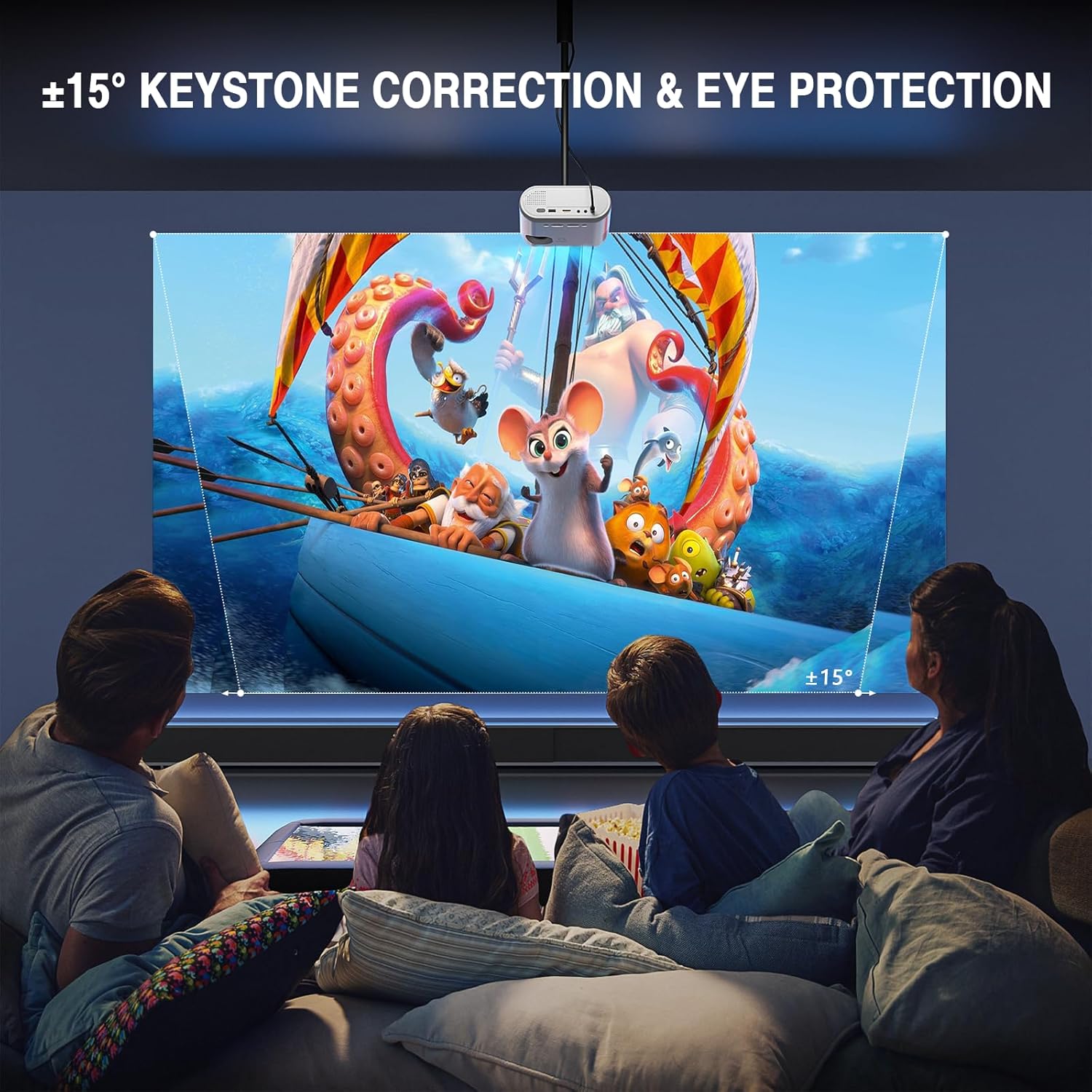 Mini Projector, VISSPL Full HD 1080P Video Projector, Portable Outdoor Projector with Tripod, Kids Gift, Home Theater Movie Phone Projector Compatible with Android/iOS/Windows/TV Stick/HDMI/USB - Image 5
