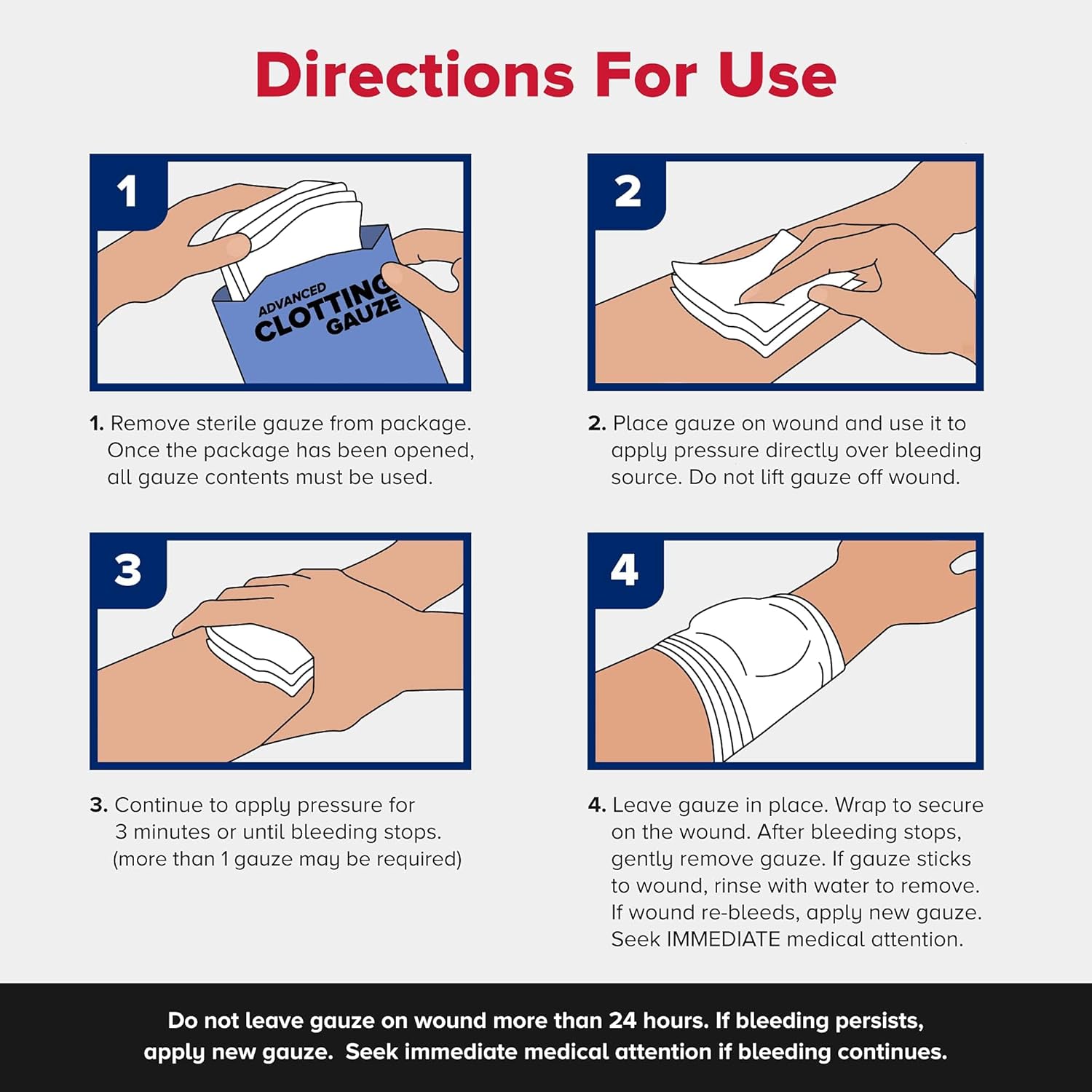 Adventure Medical Kits QuikClot Gauze - Gauze for Emergency Survival Kit, Doomsday Prepping Supplies & More - Stops Bleeding Fast with Kaolin - Flexible Hemostatic Medical Gauze - 3" x 24" - Image 9