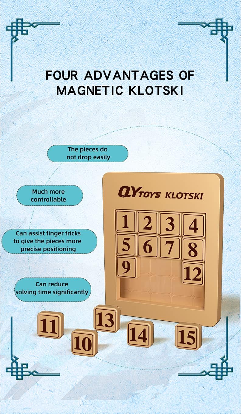 Cuberspeed magnetized Klotski Puzzle Slide Number Puzzle Puzzle Brain Teasers Toy Tangram Jigsaw Intelligence 15 Klotski Puzzle - Image 4