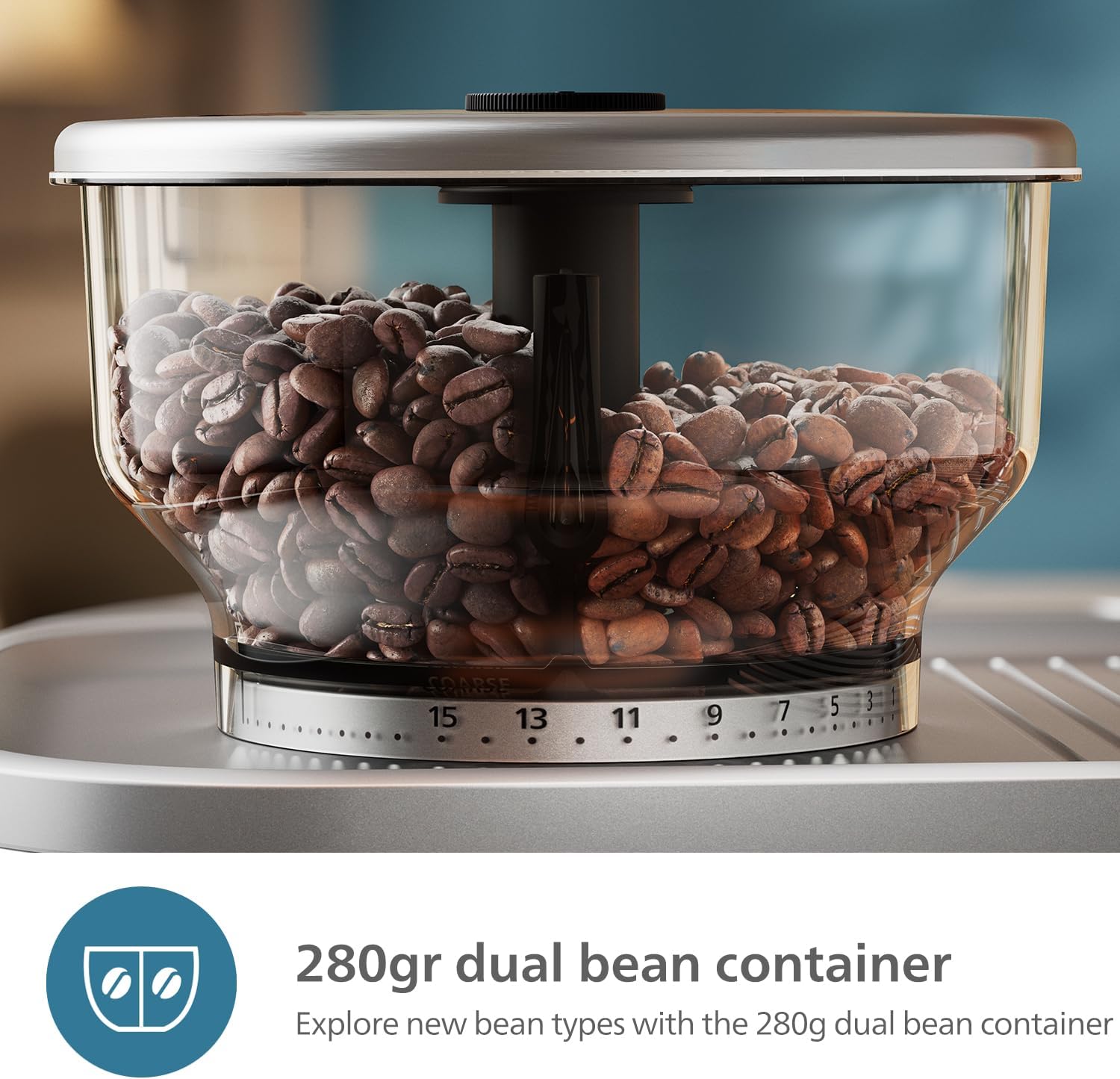 PHILIPS Barista Brew Semi Automatic Espresso Machine - Single & Double Espresso + Americano Button, 280g Dual Bean Container + Grinder, Intuitive Guidance, Calibrated Tamping, Metal Cappuccino - Image 6