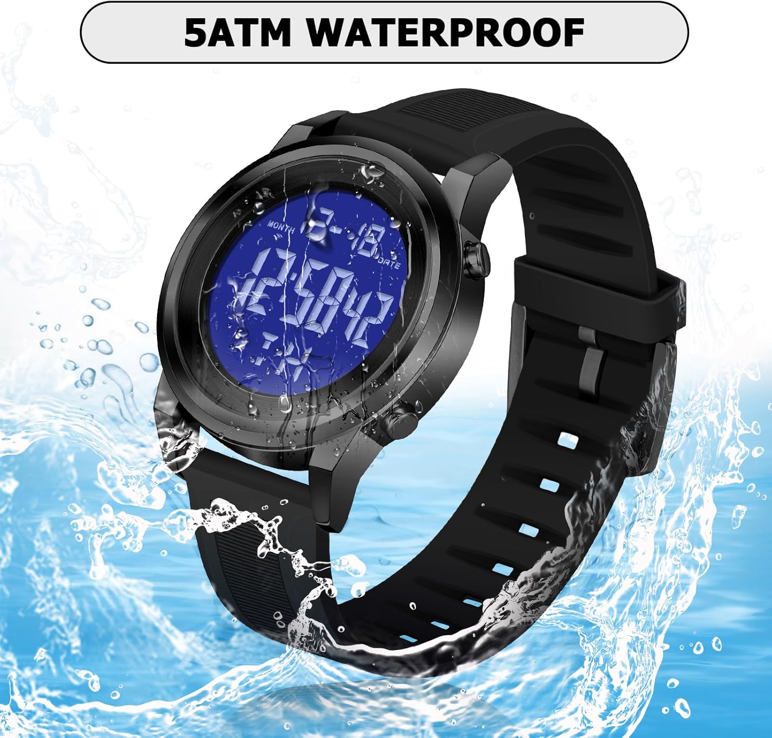 Military Black Waterproof Sports Wrist Watches for Men Digital Tactical Mens Sport Watches Waterproof Military - Image 3
