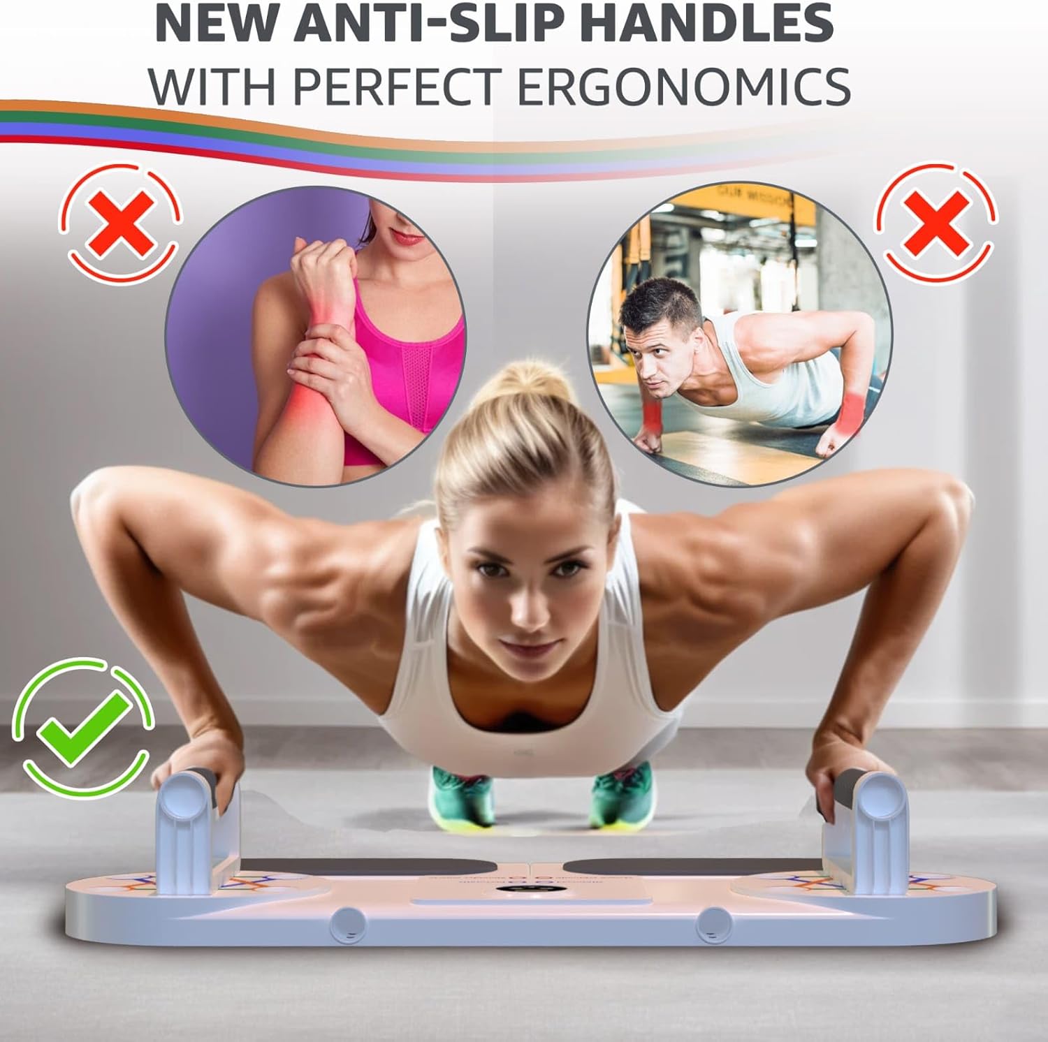Versatile Push Up Board with Resistance Ropes, Complete Home Fitness Equipment for Core Strengthening, Professional Exercise System for Fat Burning, Perfect for Both Men & Women - Image 7