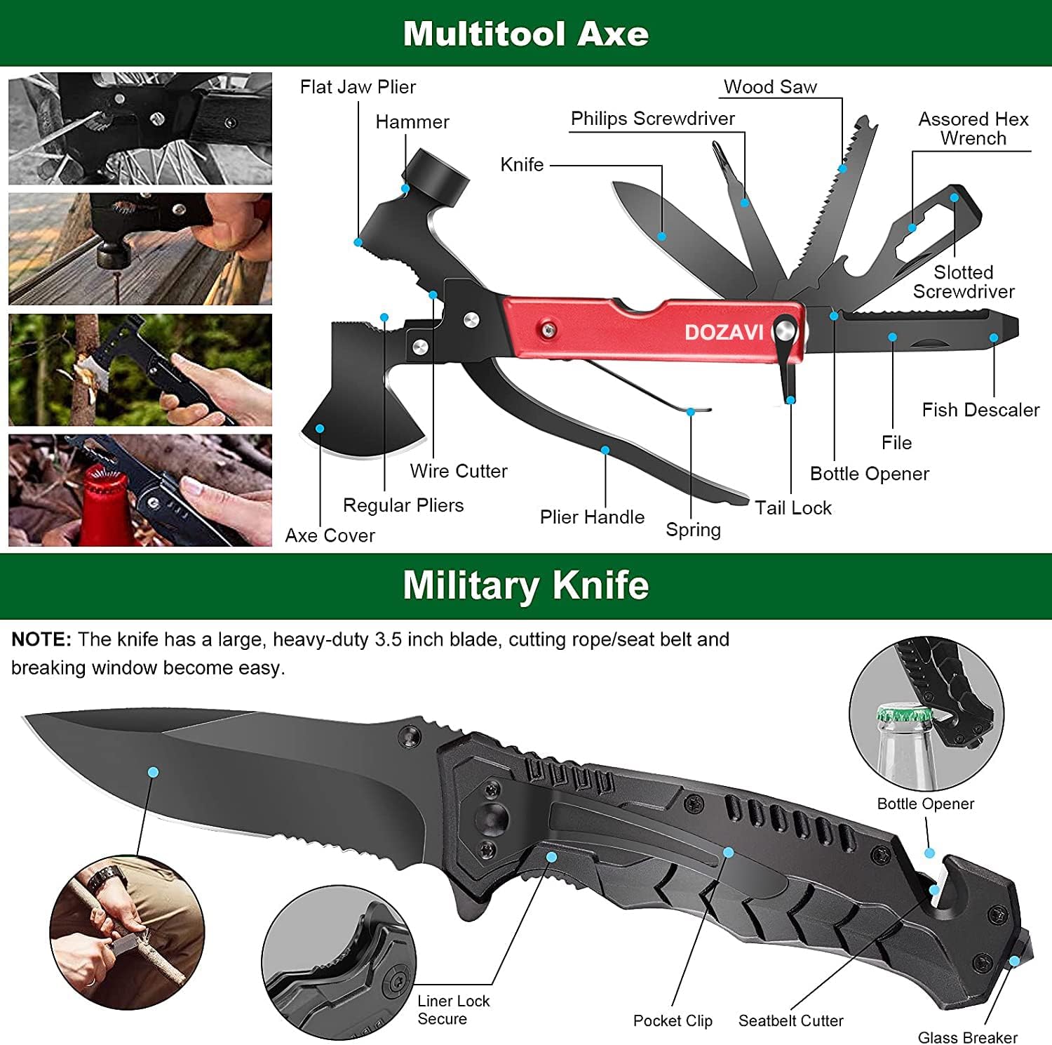 Gift for Father's Day Men Dad Husband,142 Pcs Survival Kit and First Aid Kit, Professional Emergency Kits Survival Gear and Equipment with Molle Pouch, for Men Women Camping Outdoor Adventures - Image 3