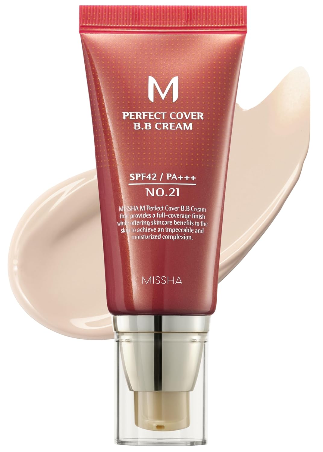 MISSHA M Perfect Cover BB Cream No.21 Light Beige - Light with Cool Undertone SPF 42 PA +++1.69 Fl Oz - Tinted Moisturizer for face with SPF - Image 2