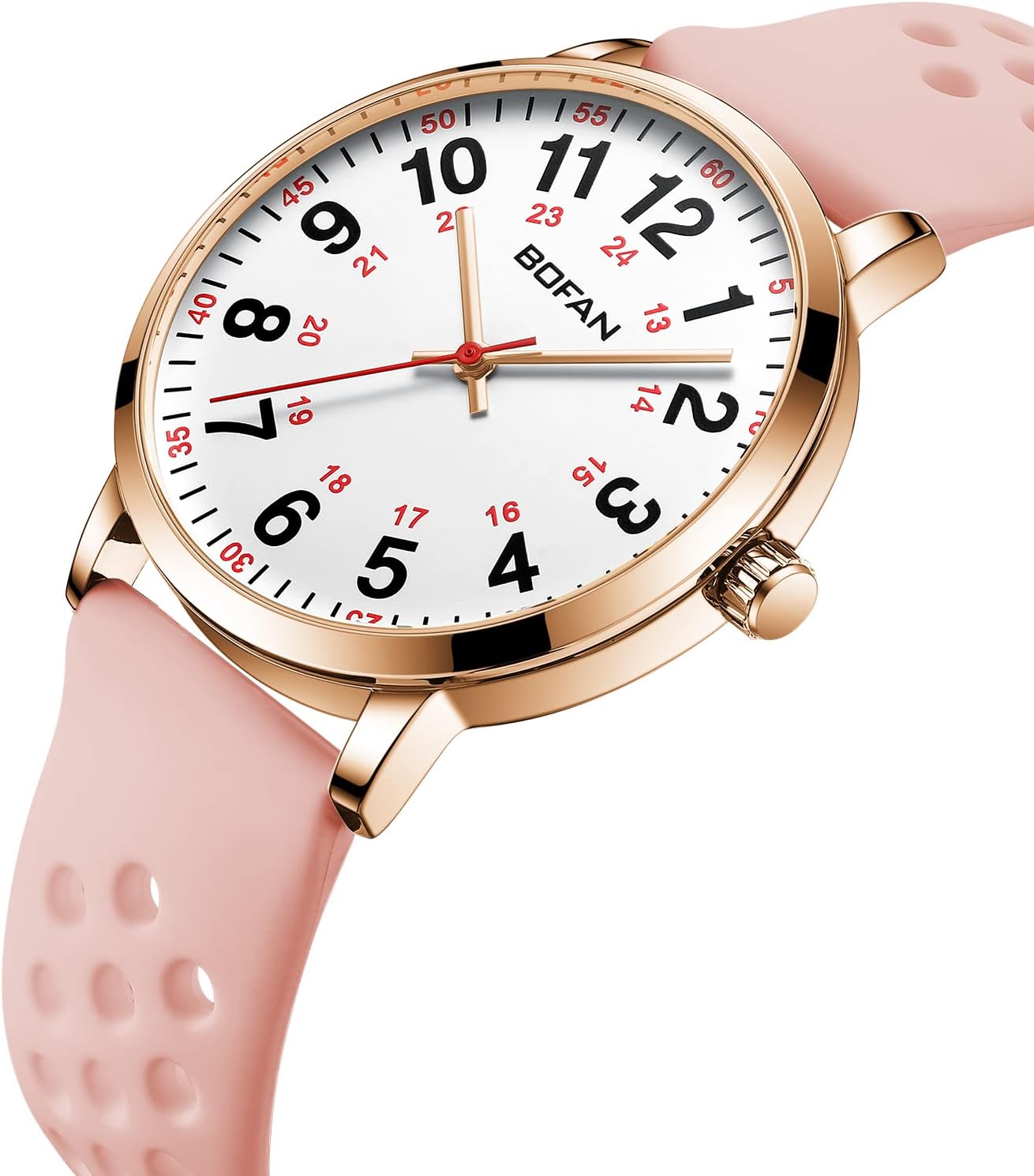 BOFAN Nurse Watch for Medical Professionals,Students,Doctors with Easy to Read Dial,Second Hand and 24 Hour,Soft and Breathable Silicone Band,Water Resistant - Image 3