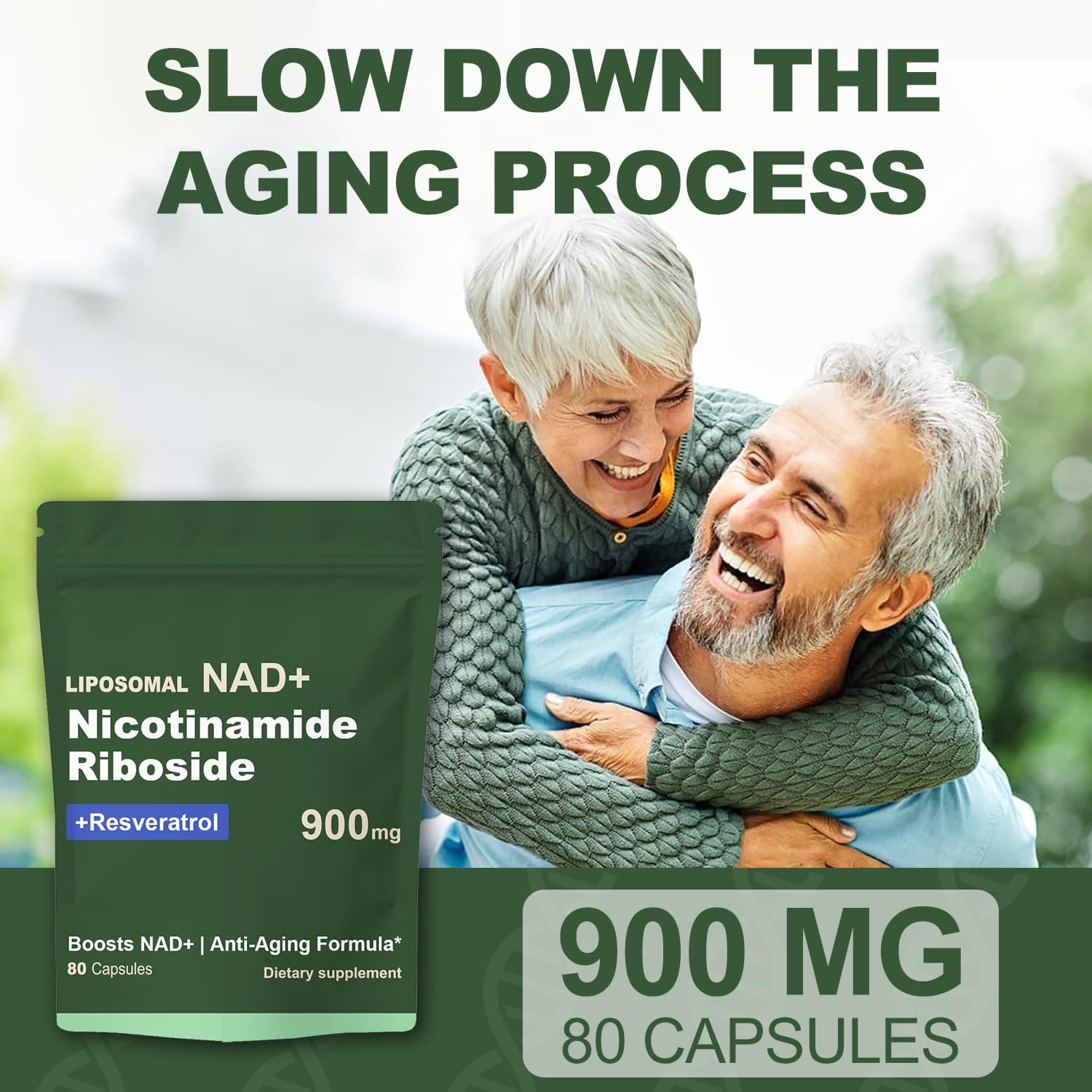 Liposomal NAD Supplement with NAD Nicotinamide Riboside Resveratrol 900 MG, Boost NAD+ for Cellular Health, Anti-Aging, Energy, Focus - 80 Capsules - Image 9