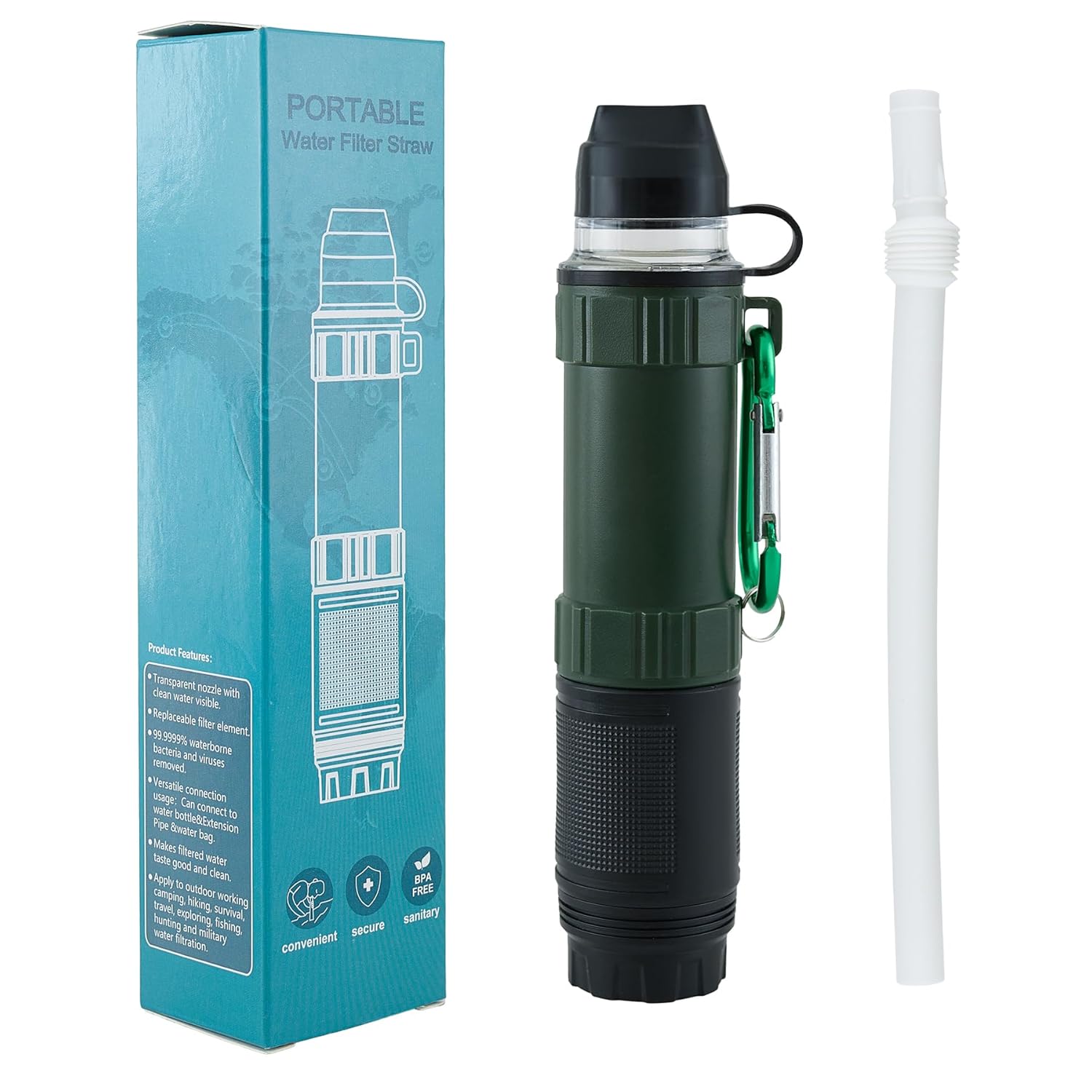 Water Filter Straw Outdoor Portable Personal Water Filter Straw Water Purifier Survival Gear and Equipment for Hiking Camping Travel and Emergency - Image 10