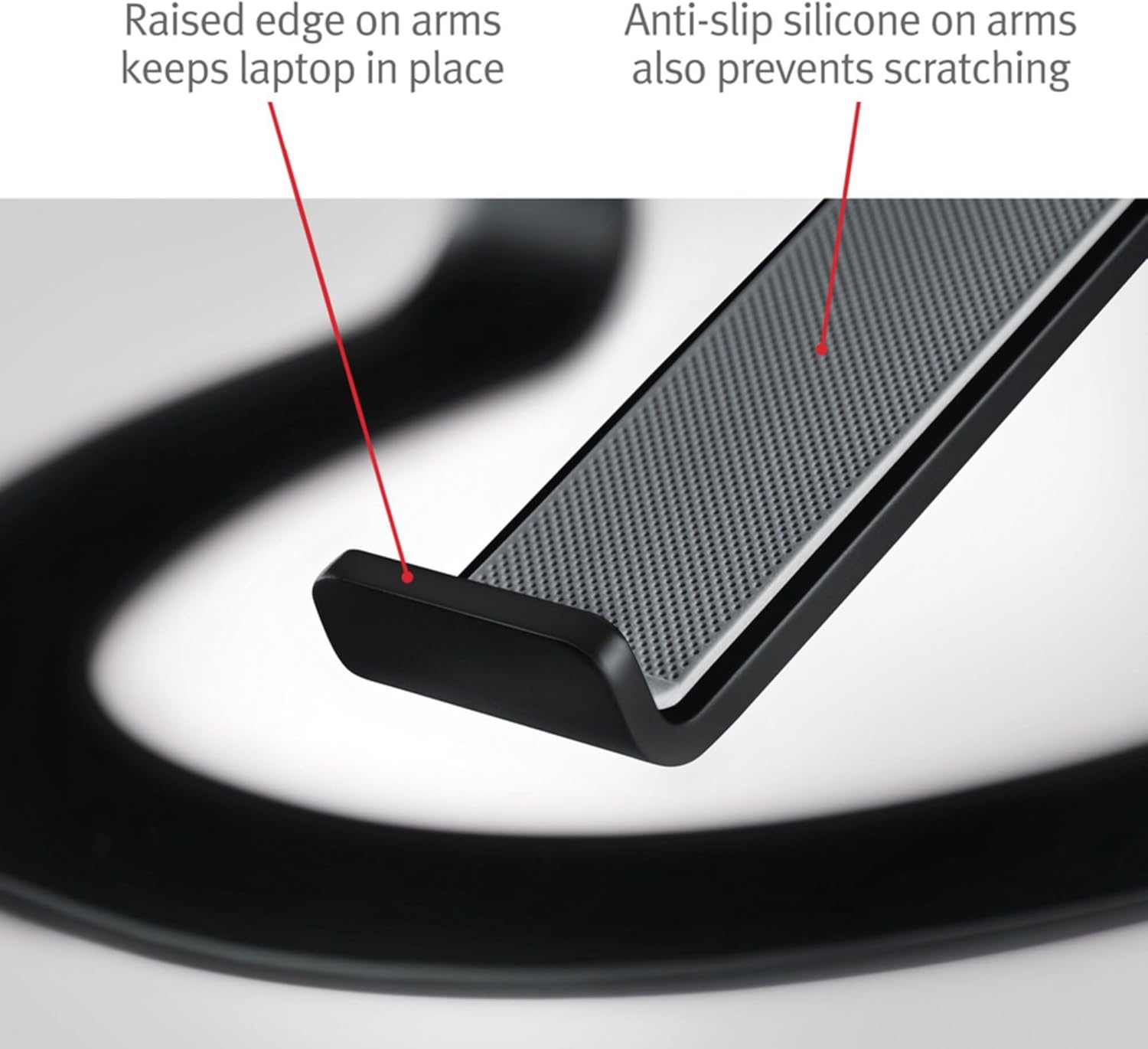 Twelve South Curve for MacBooks and Laptops | Ergonomic desktop cooling stand for home or office (matte black) - Image 9