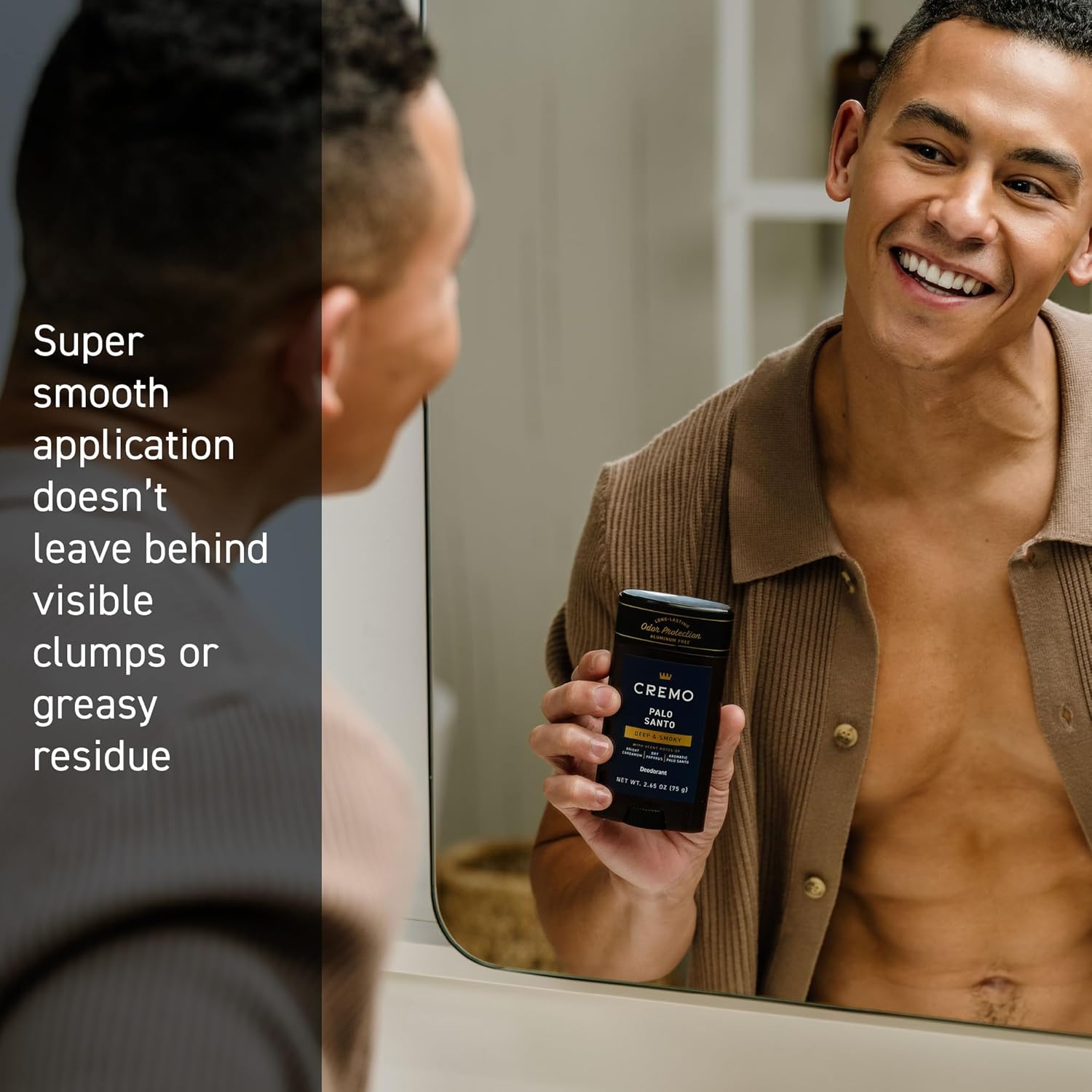 Cremo Palo Santo Aluminum Free Deodorant for Men, 48-hour Long Lasting Odor Protection, 2.65oz - Image 6