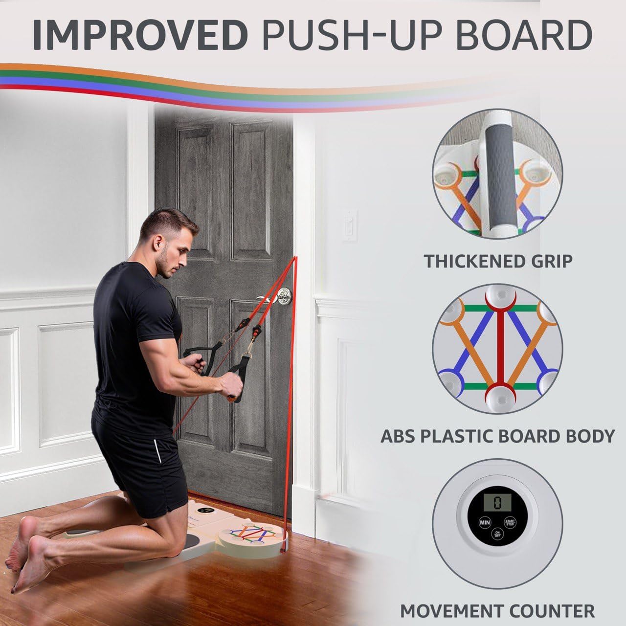 Versatile Push Up Board with Resistance Ropes, Complete Home Fitness Equipment for Core Strengthening, Professional Exercise System for Fat Burning, Perfect for Both Men & Women - Image 3