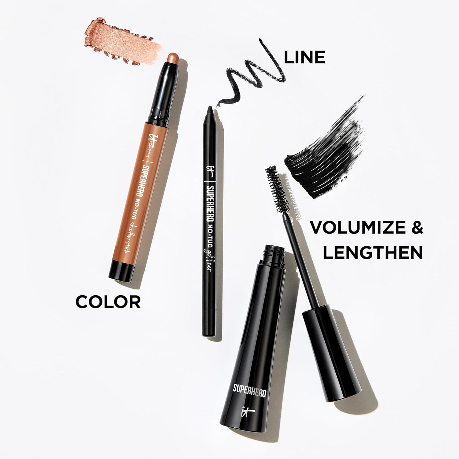 IT Cosmetics Superhero Mascara – Volumizing and Lengthening Black Mascara – Buildable Lash Volume with Collagen, Biotin & Peptides – Lifting & Curling Formula – Suitable for Sensitive Eyes - Image 8