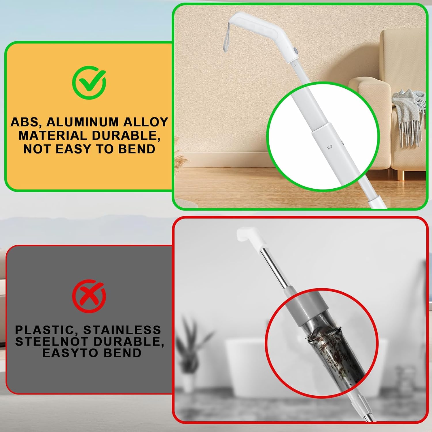 Electric Spin Scrubber, 2025 Upgraded Cordless Bathroom Scrubber, Aluminum Alloy Telescopic Handle, IPX7 Bathtub Electric Cleaning Tool, 3 Speeds Shower Cleaner Brush, 8 Brush Heads, LED Display - Image 5