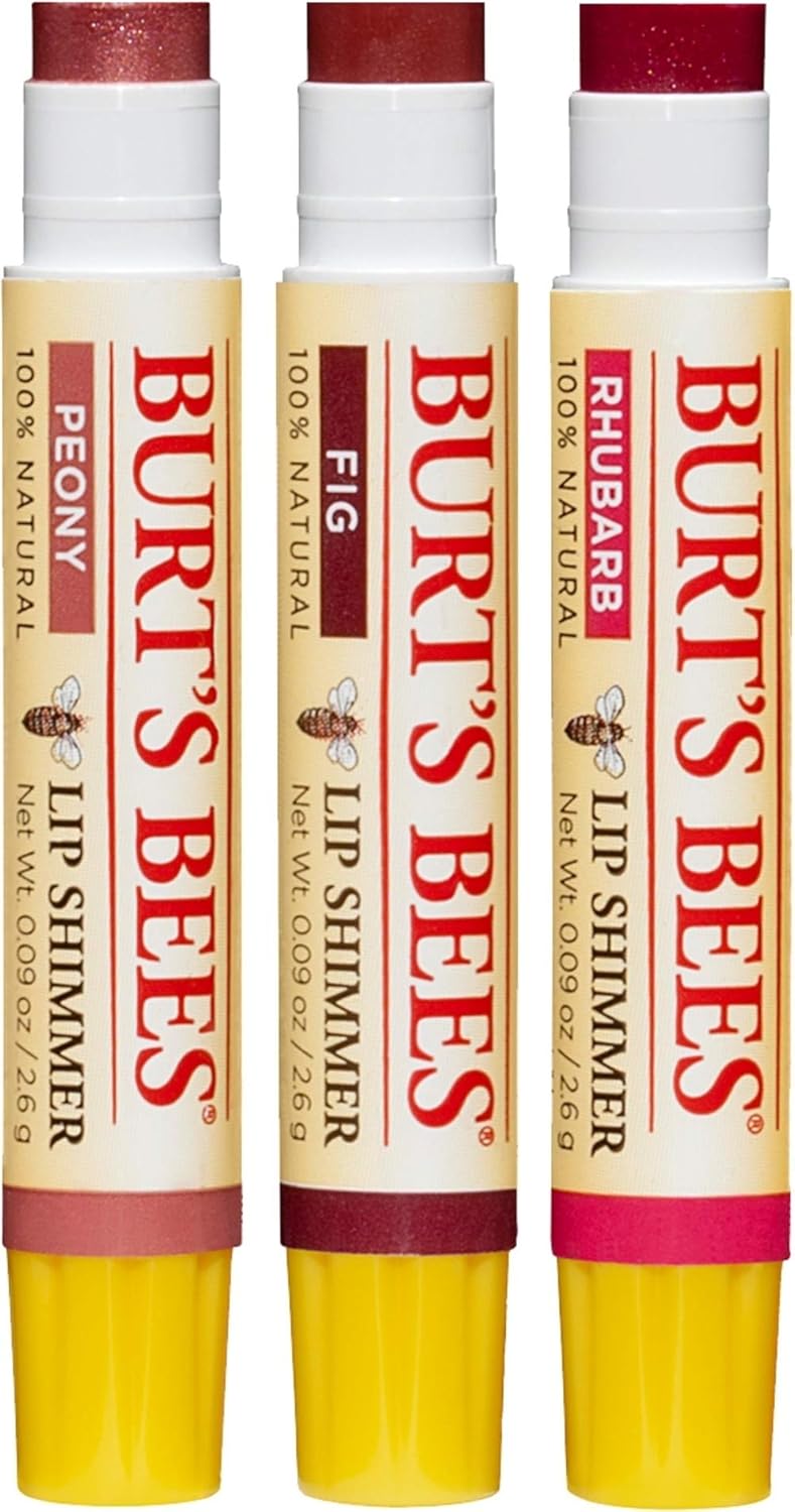 Burt's Bees Kissable Color Holiday Gift Set, 3 Lip Shimmers in Festive Gift Box, Warm Collection in Peony, Fig and Rhubarb - Image 6
