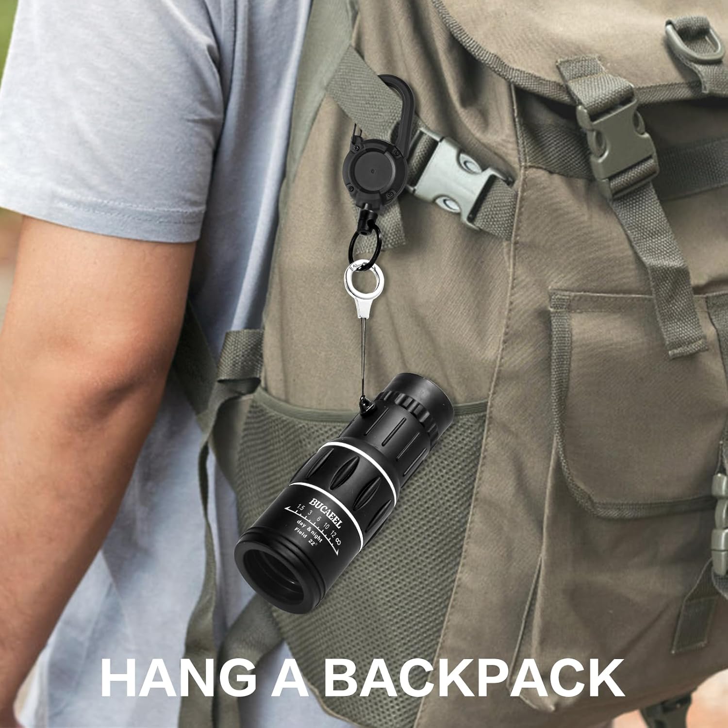 Monocular Scope 12×50 HD with Carabiner Clip - Monoculars for Adults, Monocular Telescope Ideal for Bird Watching, Hiking, Concerts - Image 5