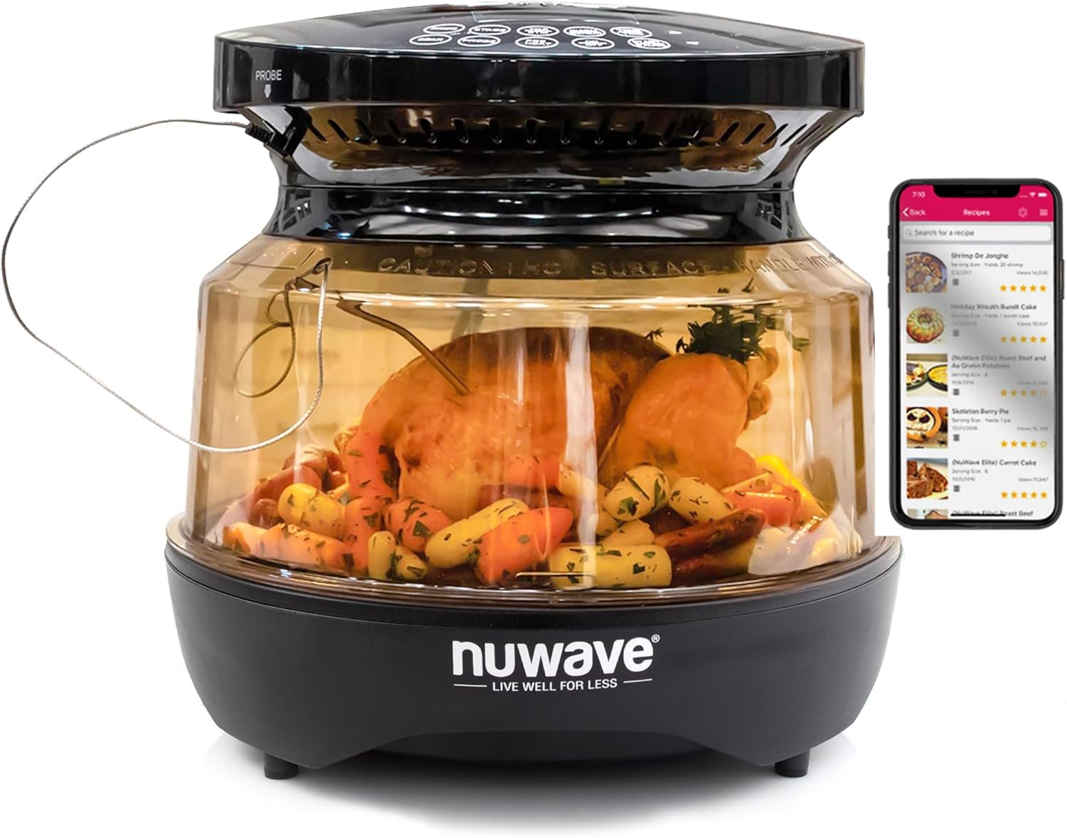 Nuwave Primo Grill Oven PFAS Free Countertop Oven with Convection Top & Grill Bottom, Smart Thermometer, Perfect for Cooking Frozen or Fresh with Surround Heat for Flawless Results - Image 2