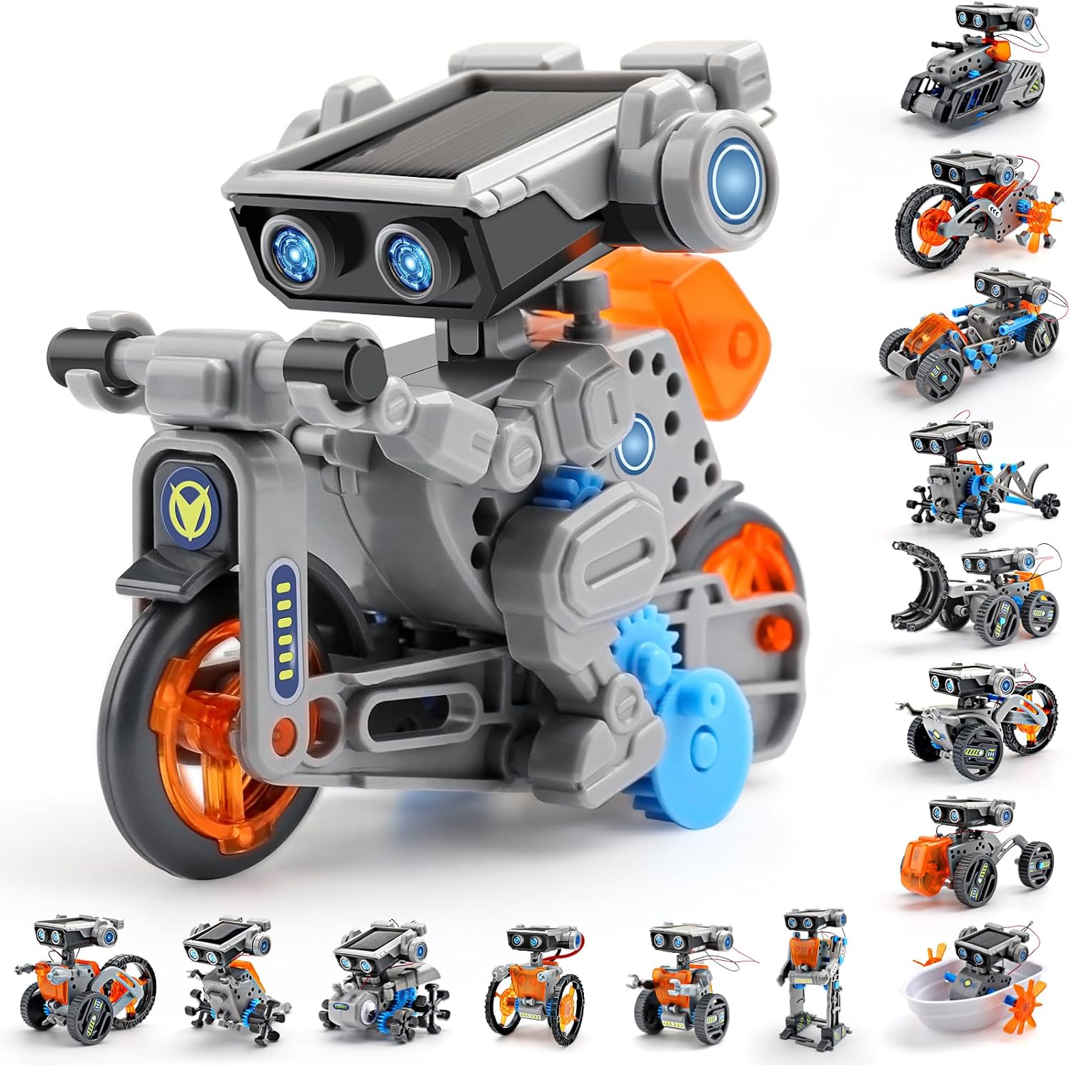 AoHu 15-in-1 STEM Solar Robot Toys, Solar and Battery Powered Dual Drive Motor, DIY Building Science Kits for Kids Age 8-12, Education Birthday Gifts for Boys Girls 8 9 10 11 12 Years Old - Image 2