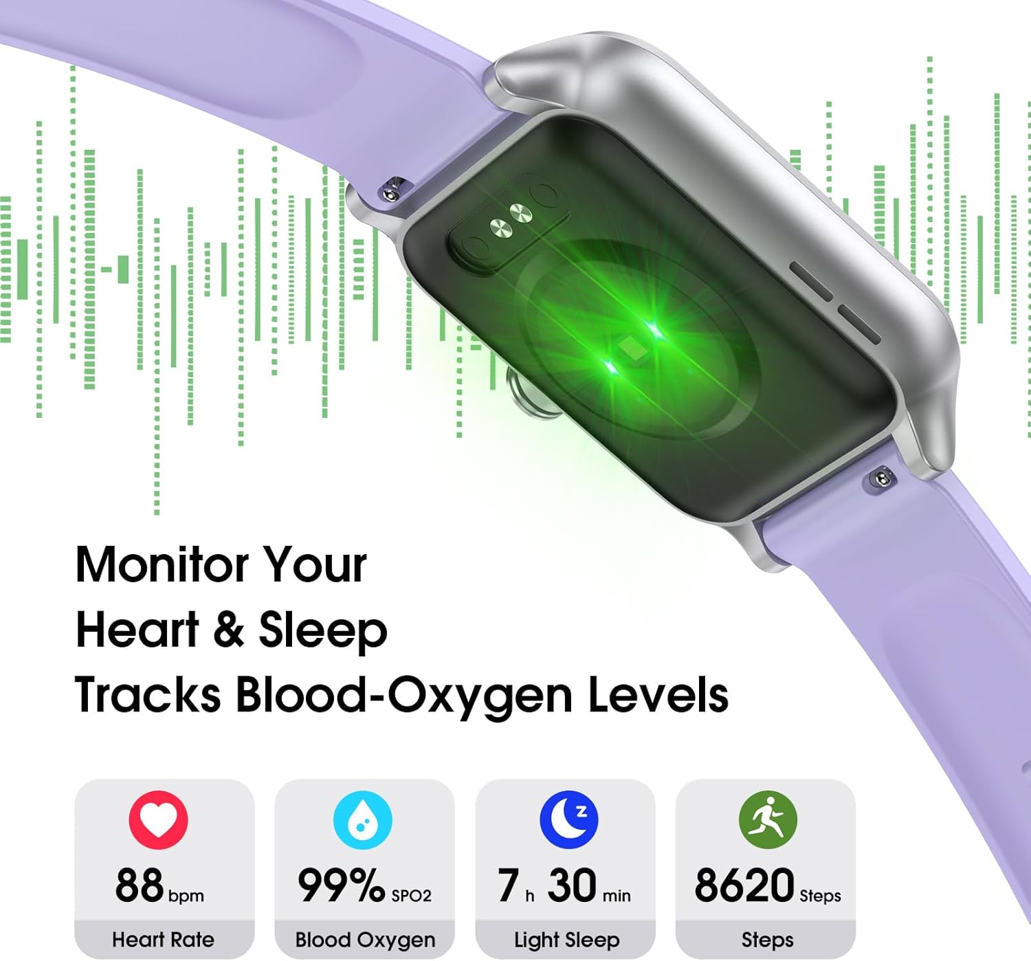 Smart Watch (Answer/Make Call) for Women Men, Fitness Tracker with Heart Rate, Blood Oxygen, Sleep Tracker, IP68 Waterproof Fitness Watch Step Calorie Counter Pedometer Compatible iPhone & Android - Image 4