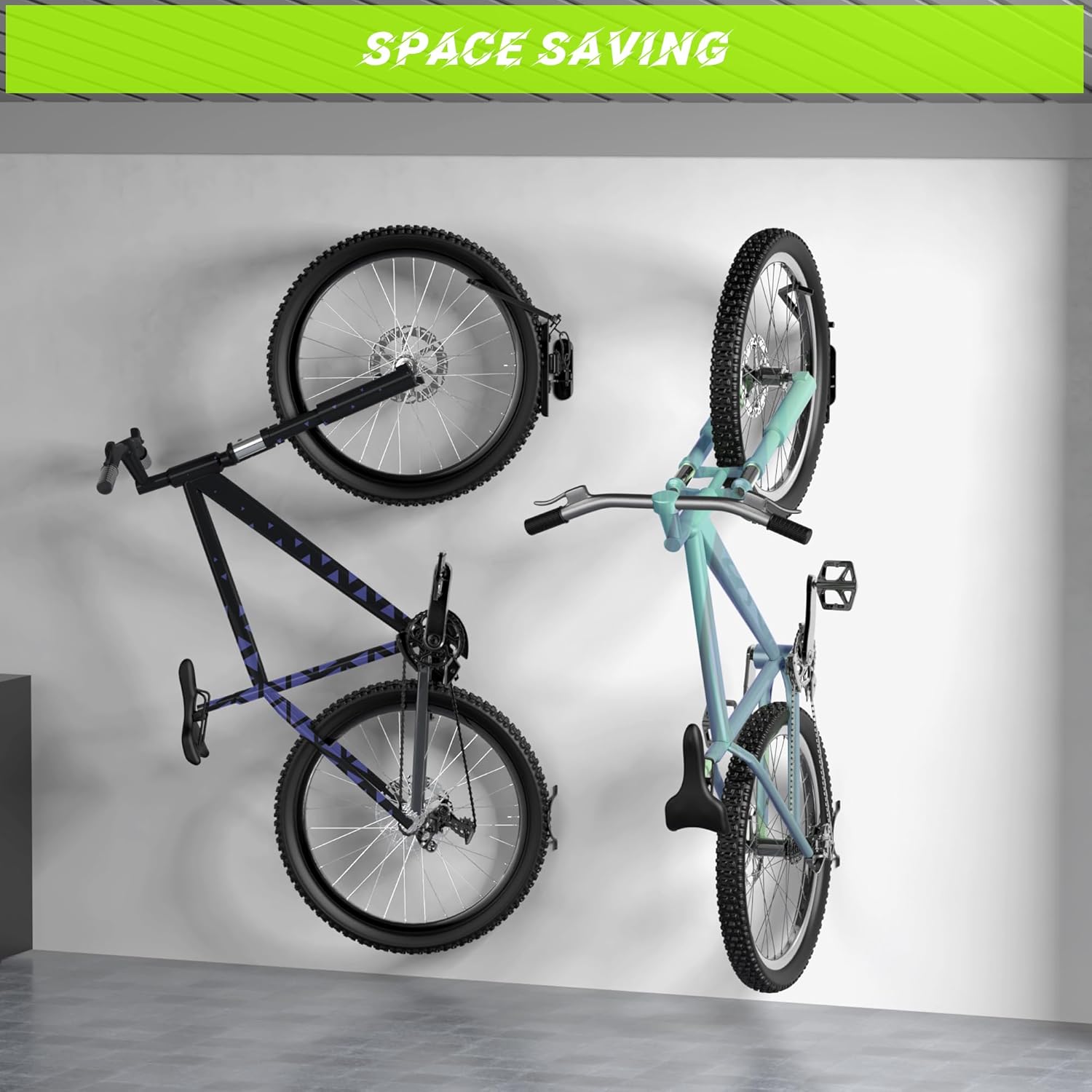 Swivel Bike Wall Mount, Vertical Bicycle Rack for Garage, Wall Mounted Bike Hanger Hook, Hanging Bike Storage Garage Organization, Black - Image 6
