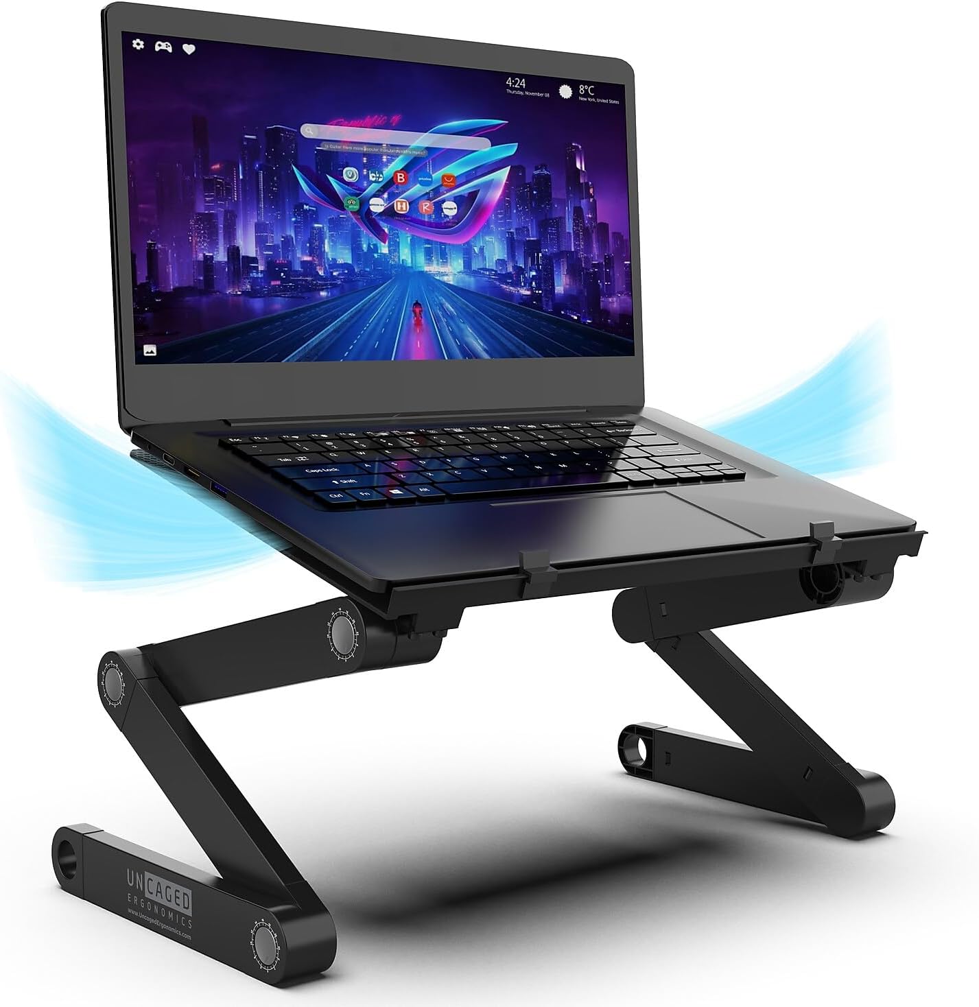 WorkEZ Adjustable Laptop Stand for Desk, Adjustable Height Laptop Stand, Ergonomic Foldable Portable PC Holder, Computer Riser, Home Office Supplies - Image 3