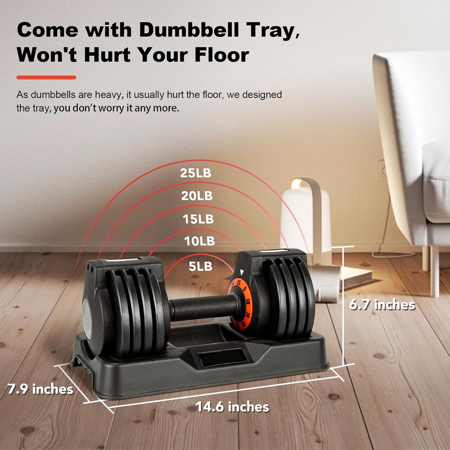 25/55 lbs (Pair) Adjustable Dumbbell Set, Dumbbell Adjustable Weight with Non-slip Quick Adjust Swivel Handle, Dumbbell Home Gym Fitness Equipment for Men and Women - Image 7
