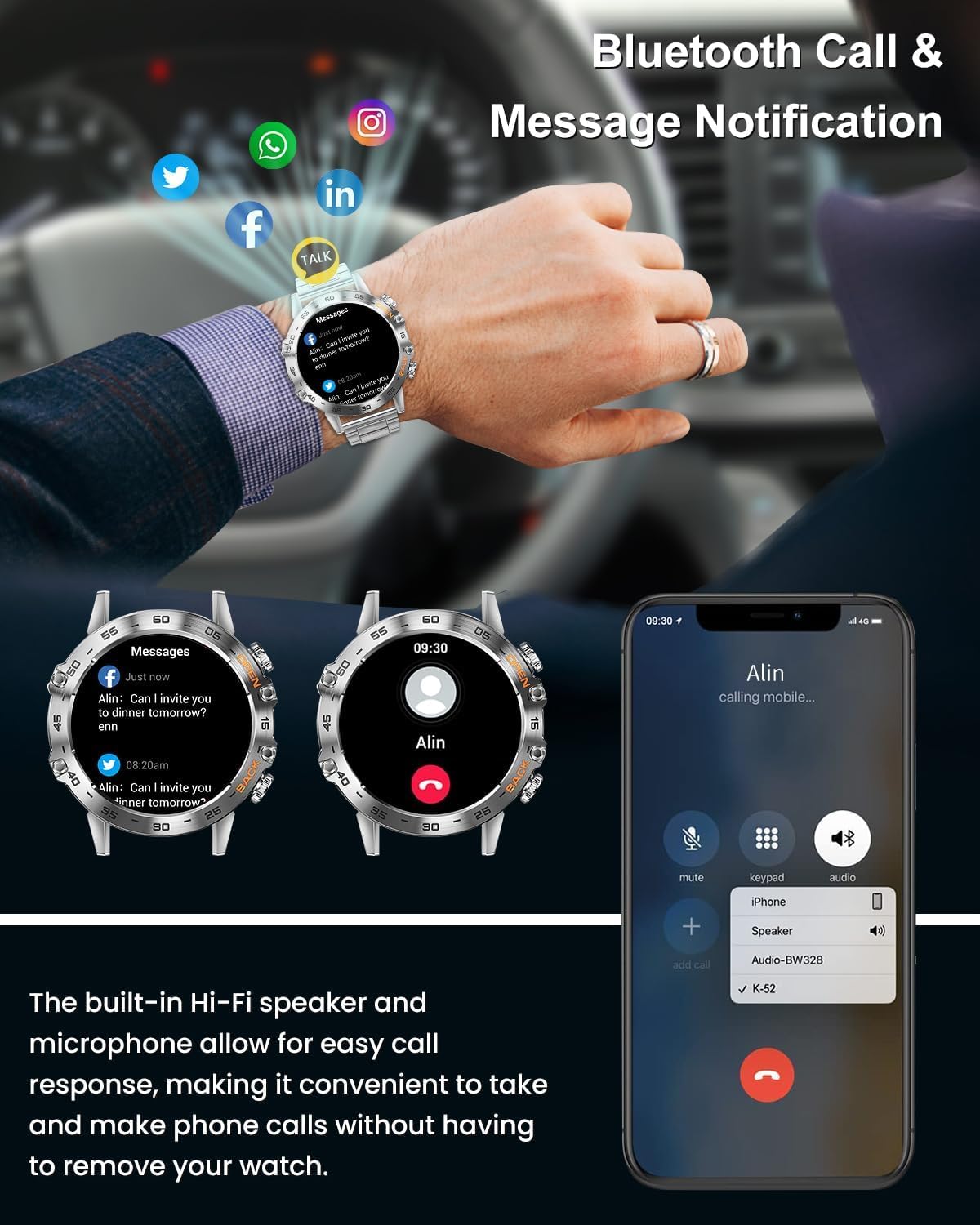 Military Smart Watches for Men(Answer/Make Call), Tactical Smartwatch for Android iOS, 400mAh Battery/Sports Tracking/Health/Sleep Monitoring - Image 3