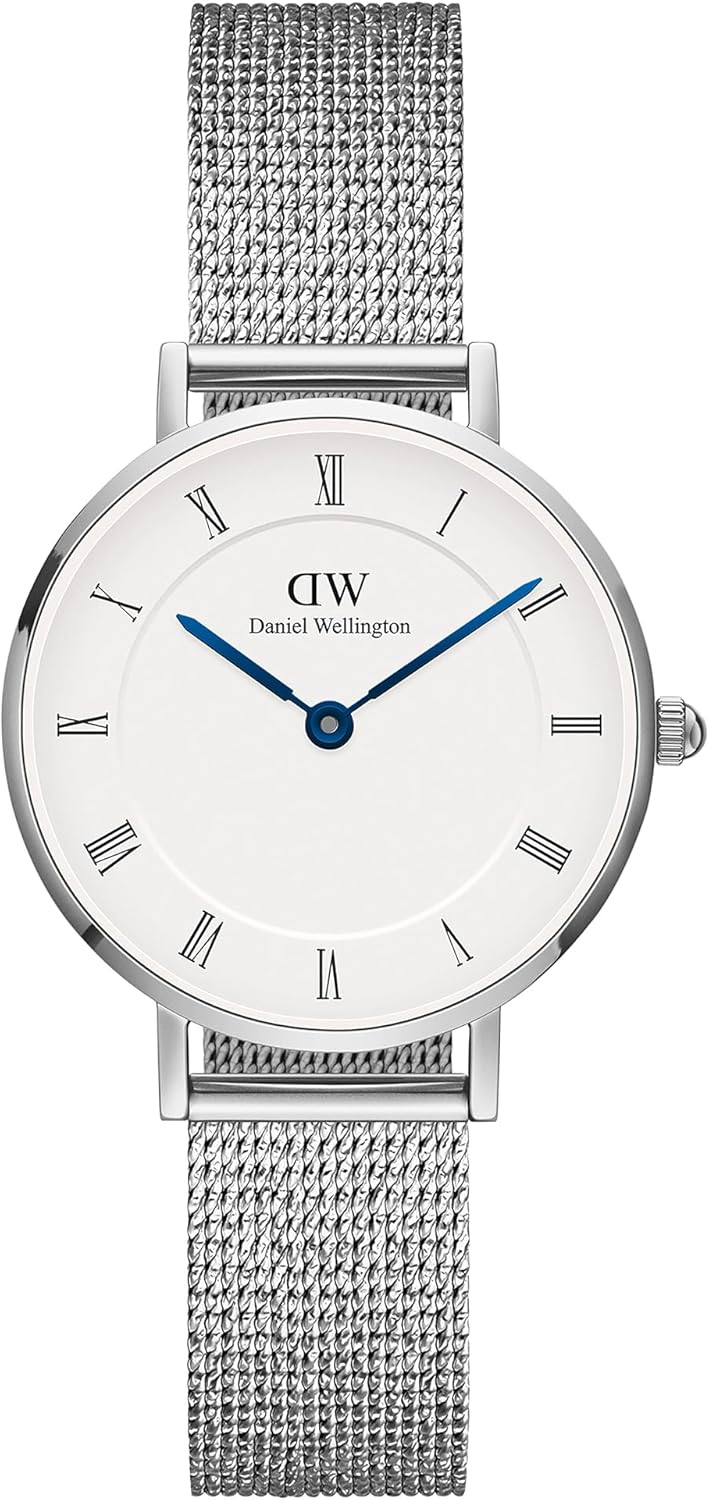 Daniel Wellington Roman Numerals Watch - 316L Stainless Steel Case, Leather or Stainless Steel Strap, Blue Hands, Analog Watch for Women - Image 2