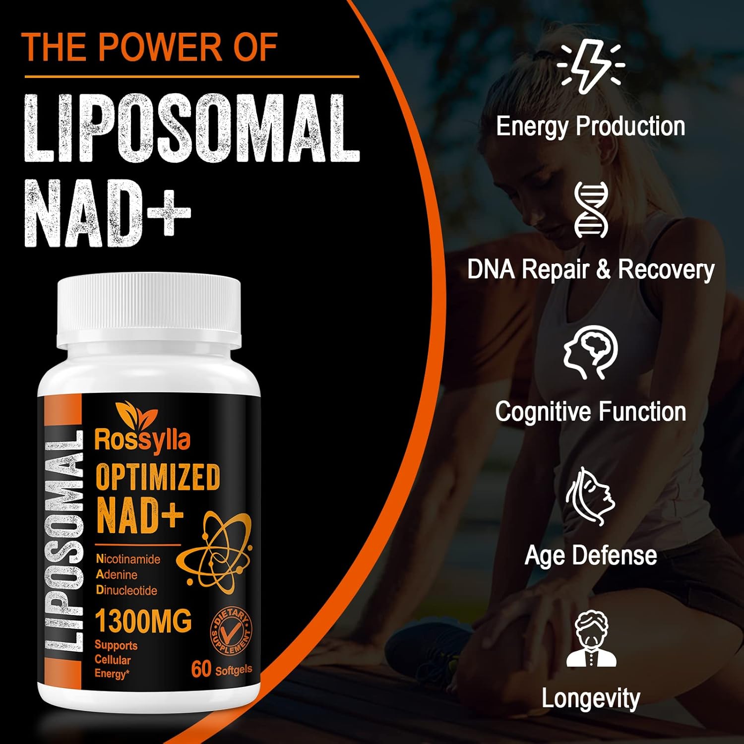 1300 MG Liposomal NAD+ Supplement | Highest Absorption | Purest NAD Supplemet to Boost NAD+ Effetively | Boosting NAD+ Supplement for Aging Defese, Cellular Energy, Longevity | 60 Count - Image 6