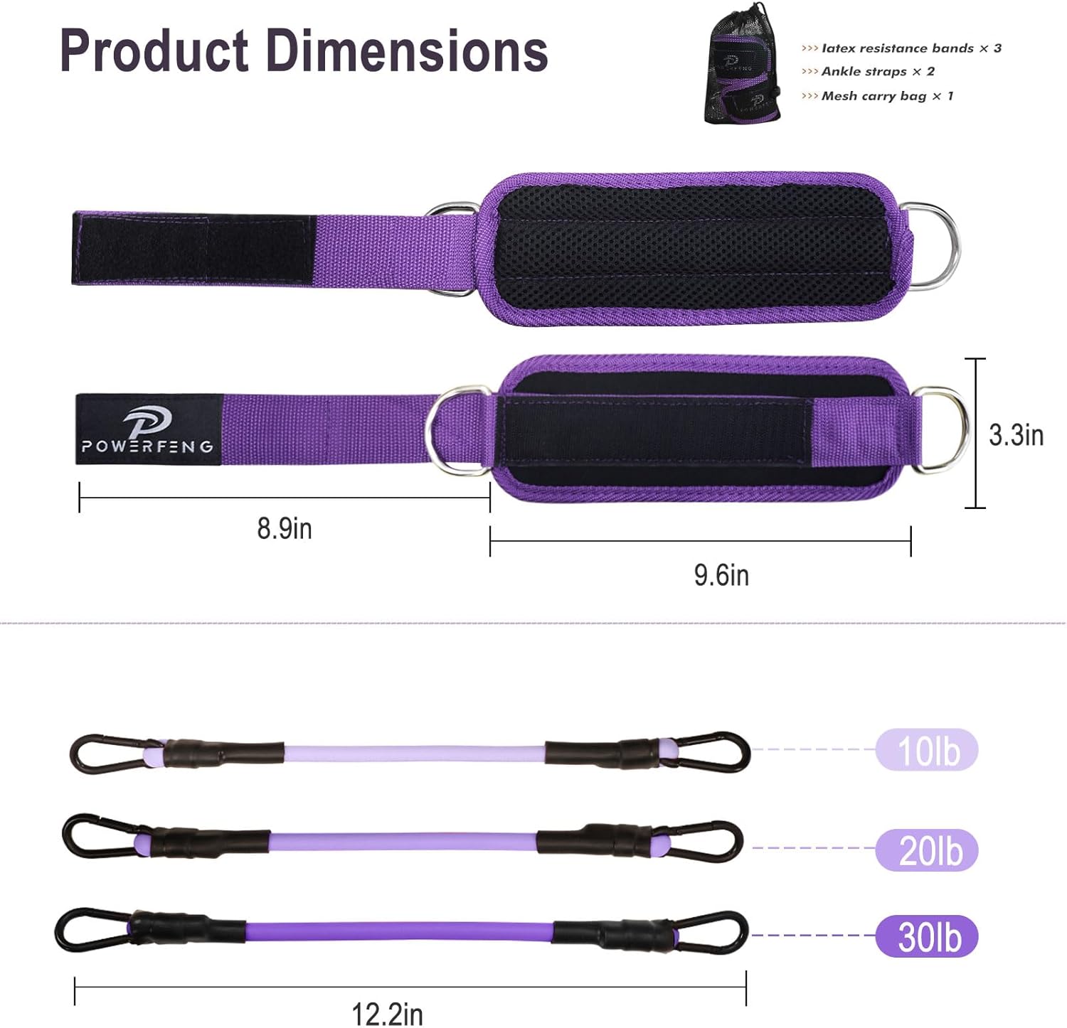 Ankle Resistance Bands with Cuffs: Women Ankle Strap Band for Working Out - Ankle Resistance Bands for Glutes Hip & Leg Butt Training Workout Exercise Equipment - Image 6