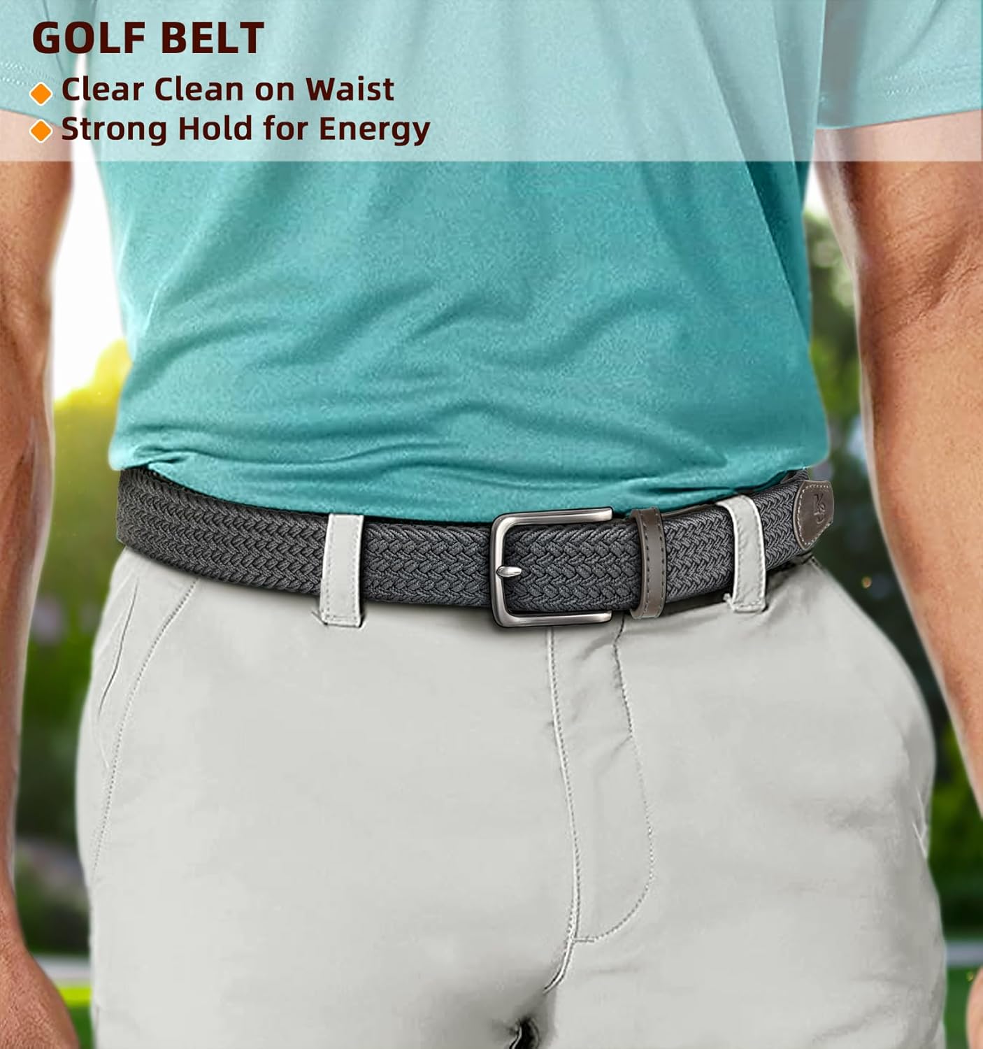 KEMISANT Men Belt-Stretch Woven Braided Belt For Gift Men Golf Casual Jeans Dresses with Nylon Canvas 1 3/8" - Image 8