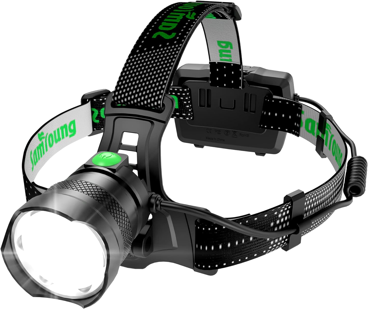 100000 LM Headlamp Induction Function, 7 Modes 50h Long Lasting Battery Life Head Lamp, IP67 Waterproof Zoom LED Headlamp, 90°Angle Adjustable for Outdoor Indoor Camping Running Hunting Car Repair - Image 2