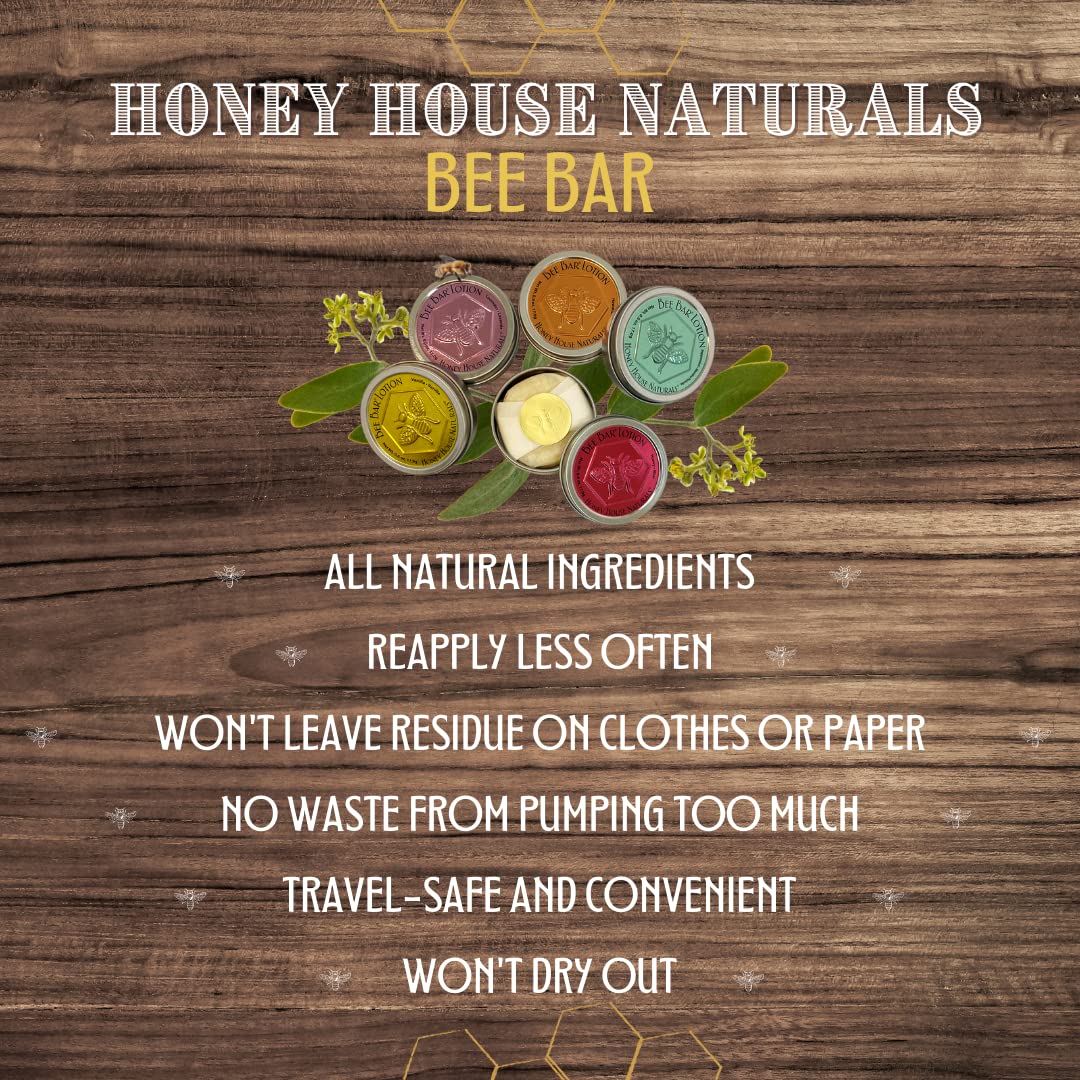 Honey House Naturals Bee Bar Gift Set – Small Bee Bar .6 ounces – All-Natural Ultra Moisturizing Lotion Bar Infused with Essential Oils and Butters – 5 Piece Set - Image 5