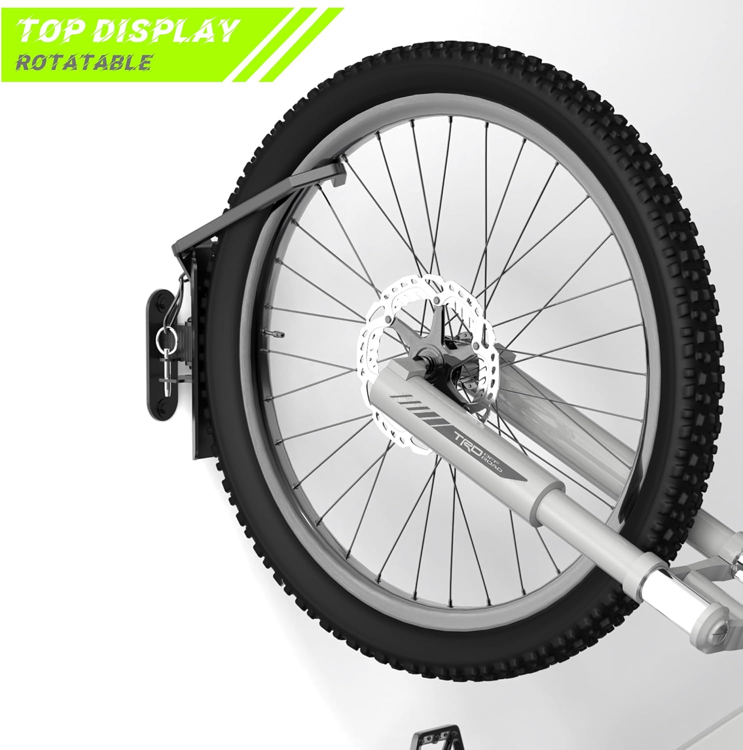 Swivel Bike Wall Mount, Vertical Bicycle Rack for Garage, Wall Mounted Bike Hanger Hook, Hanging Bike Storage Garage Organization, Black - Image 4