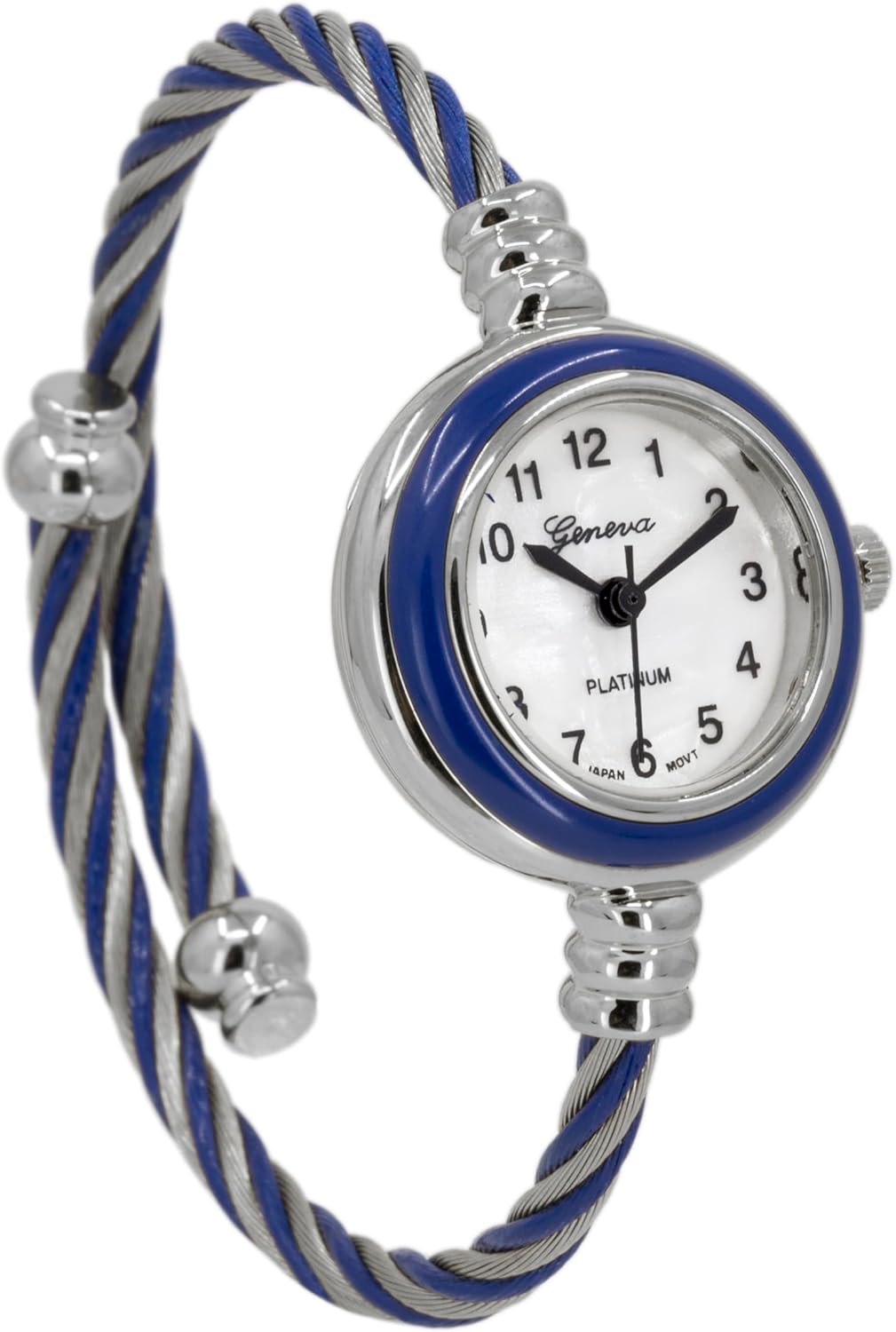 Blekon Collections Women's Cuff Watch - Round Analog Display Arabic Numbers 23mm Case Wire Bracelet Watch for Women Elegant Cable Cuff Bangle Wrist Watch - Image 4